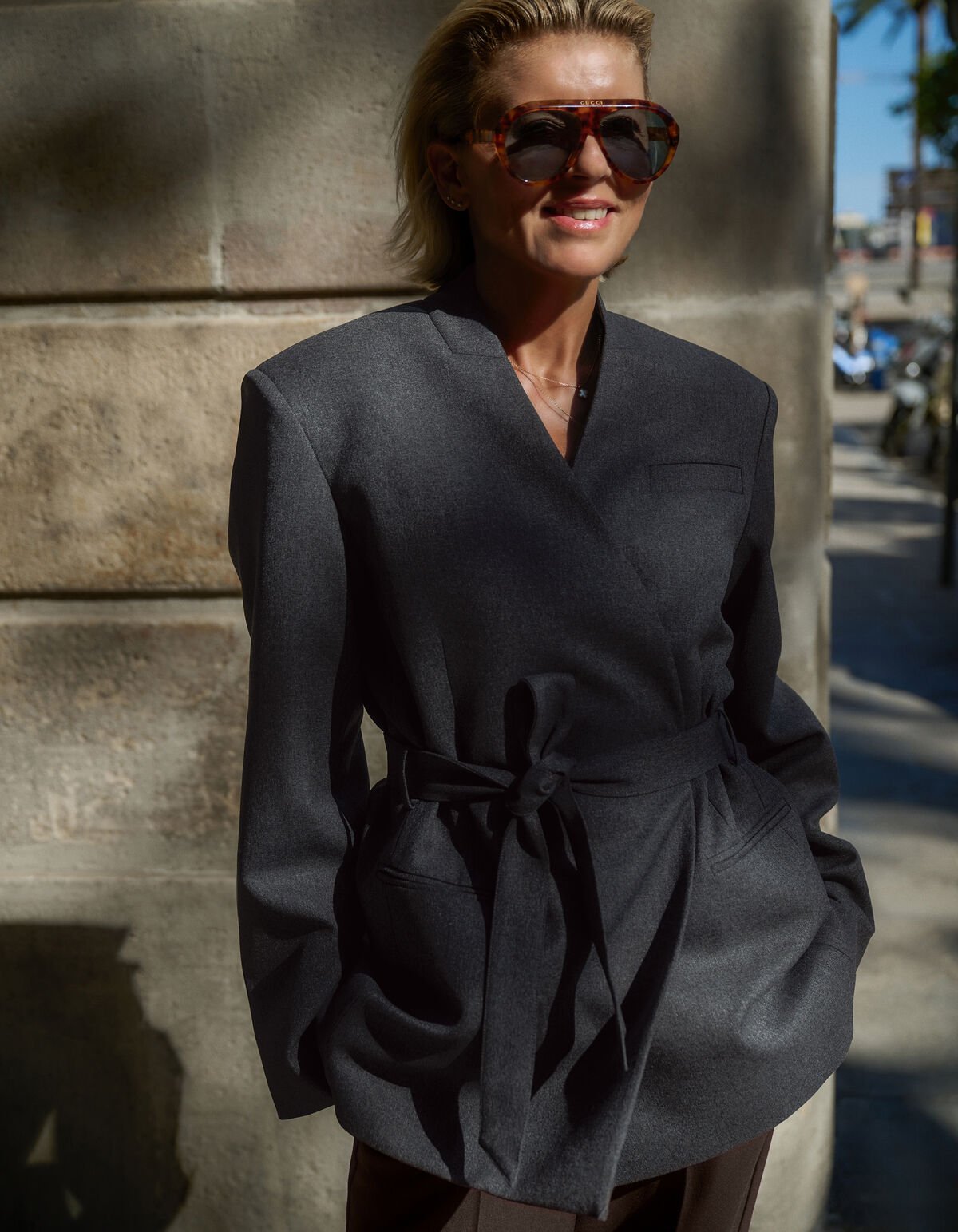 Oversized Wrap Blazer Donkergrijs By Lonneke SHOEBY WOMEN