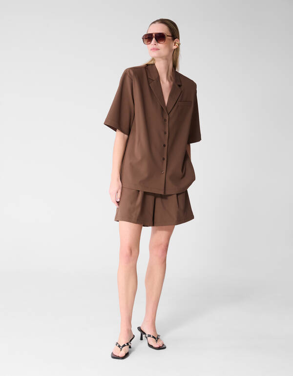 Oversized Blazer Blouse Bruin By Fred SHOEBY WOMEN