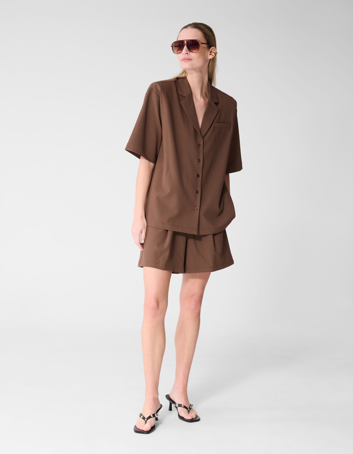 Oversized Blazer Blouse Bruin By Fred SHOEBY WOMEN