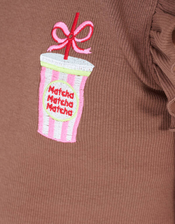 Matcha Ruffle Rib Top Bruin SHOEBY GIRLS