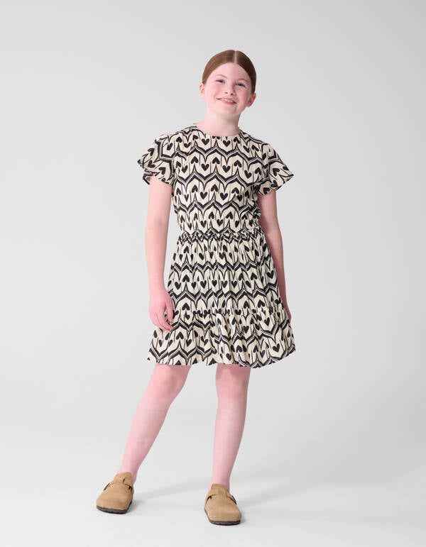 Heart Print Mini Jurk Zwart SHOEBY GIRLS