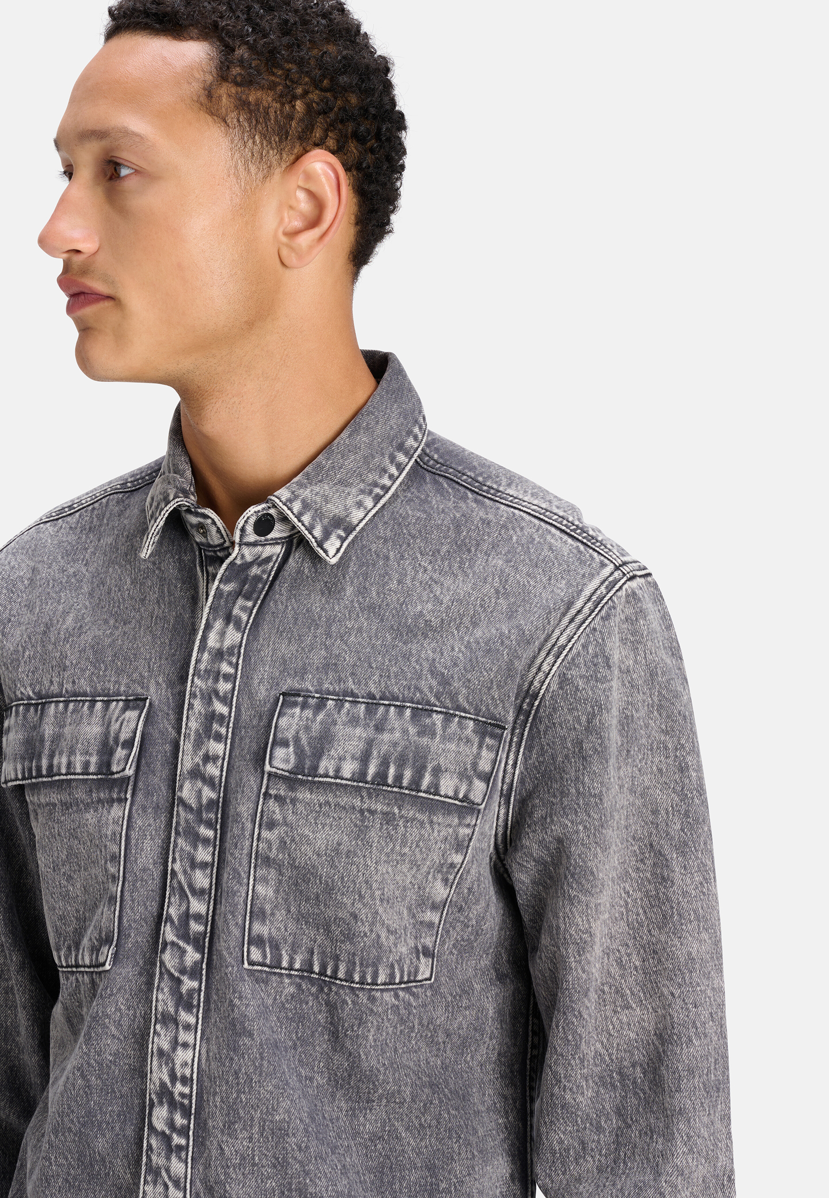 Denim Overhemd Grijs SHOEBY MEN