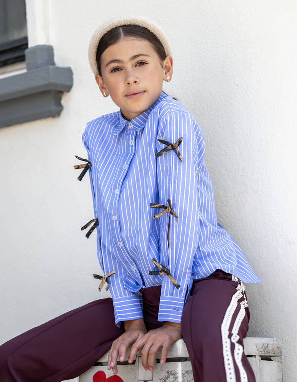 Strik Striped Blouse Blauw SHOEBY GIRLS