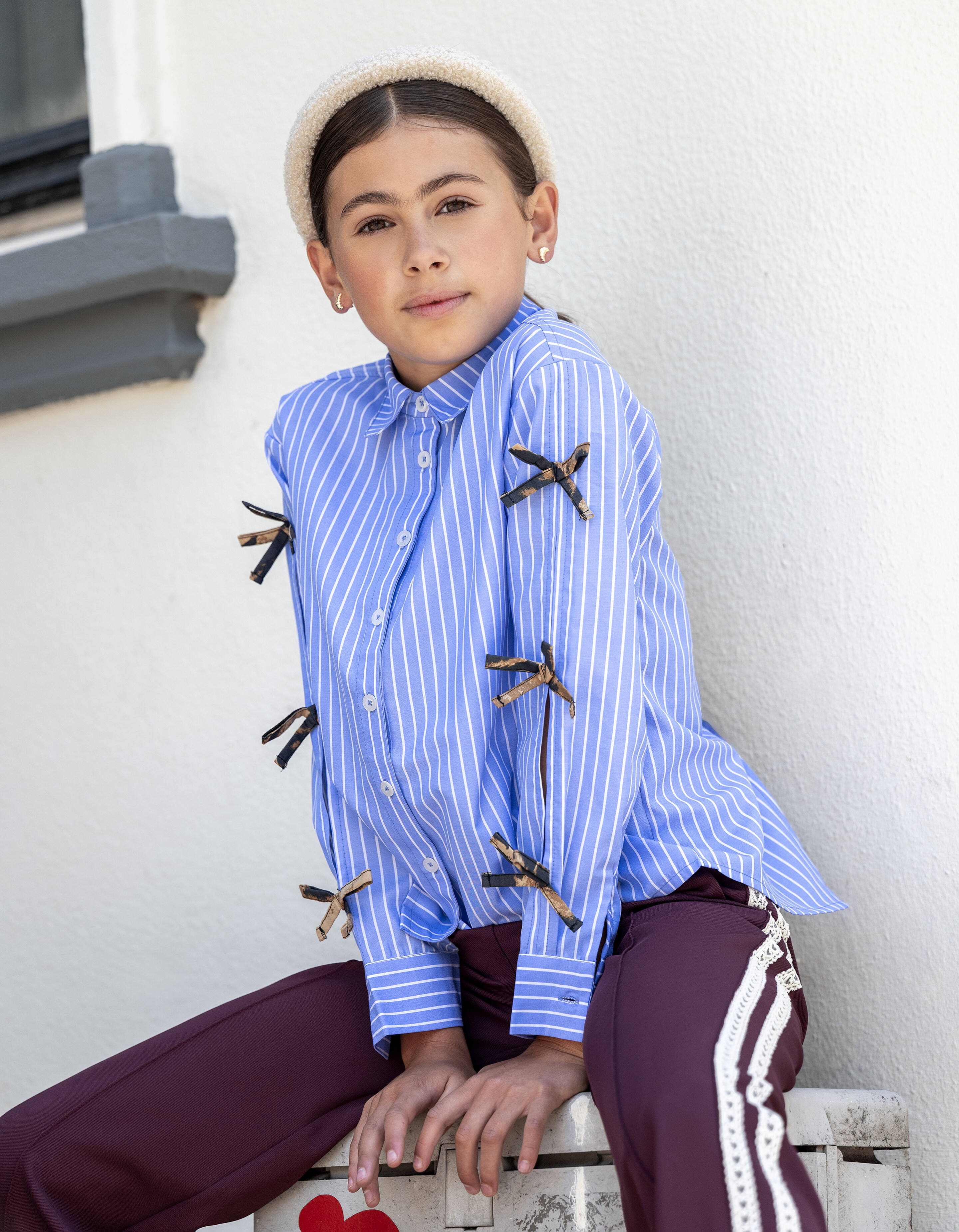 Strik Striped Blouse Blauw SHOEBY GIRLS
