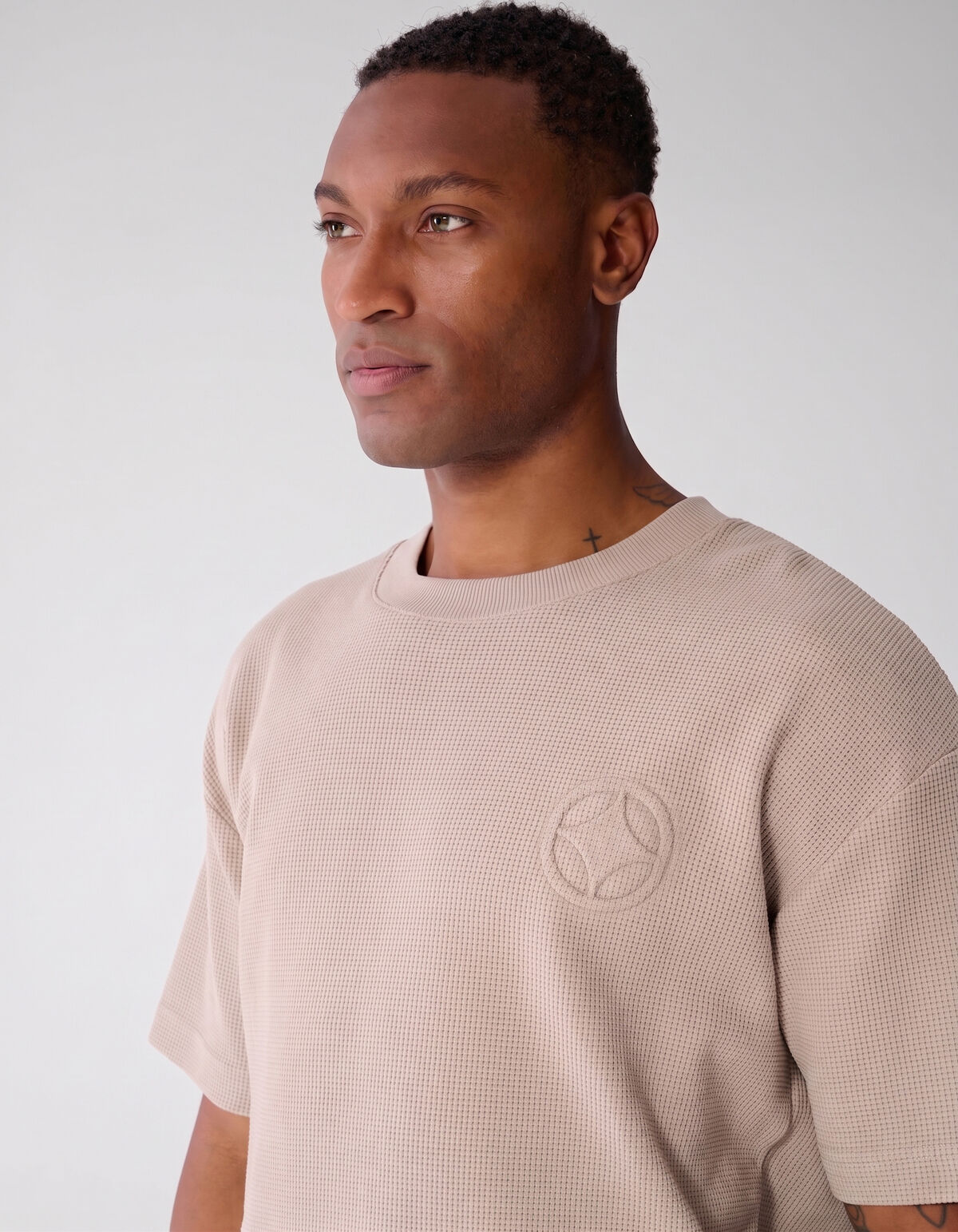 Waffle T-shirt Lichtbruin SHOEBY MEN