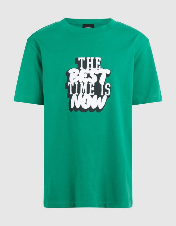 Time Artwork T-shirt Groen SHOEBY BOYS