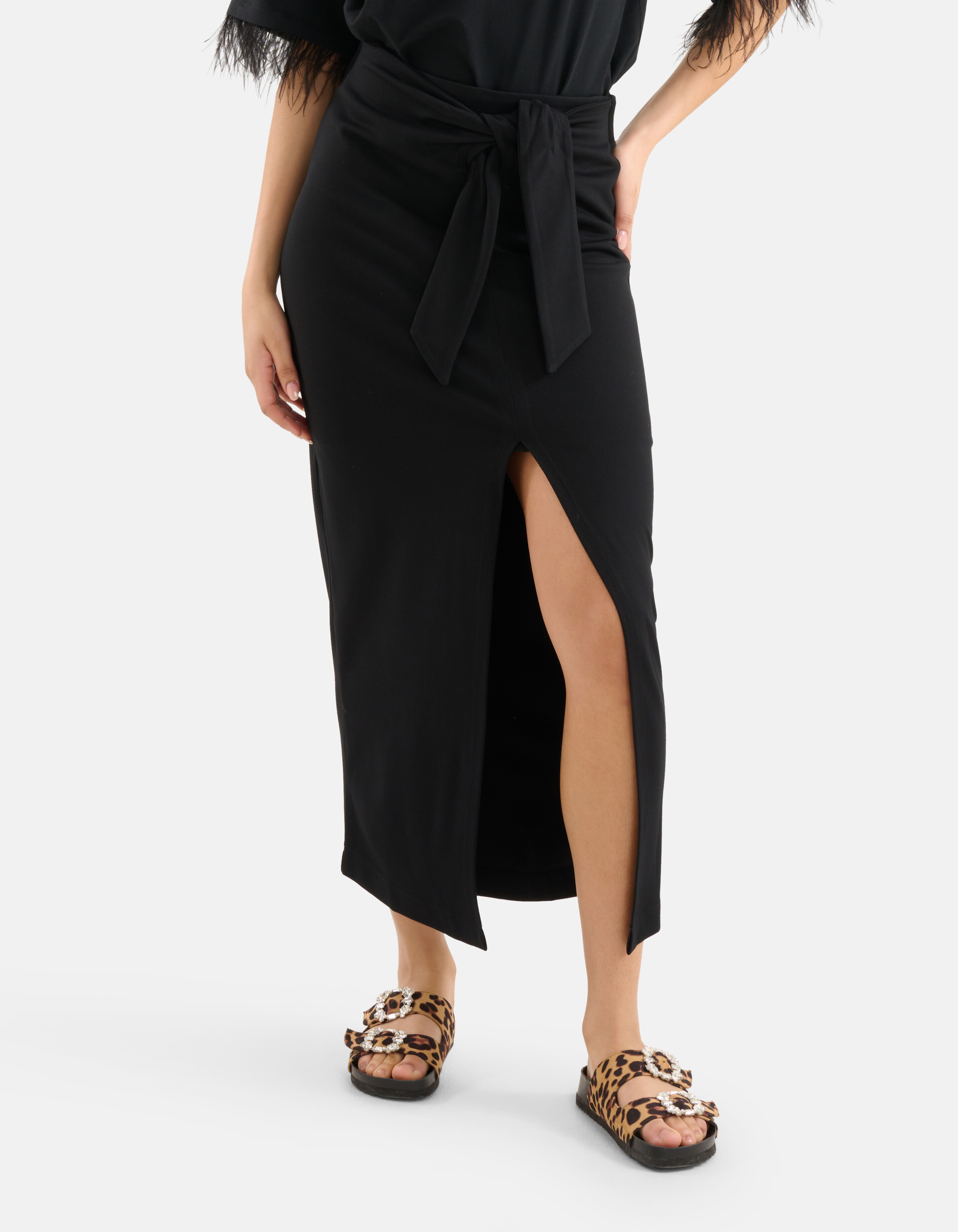 Knot Maxi Rok Zwart SHOEBY WOMEN