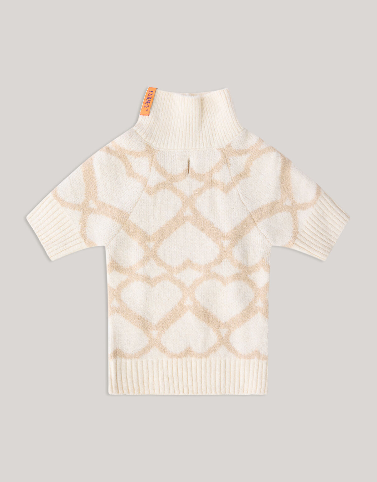 Heart Printed Honden Trui Gebroken Wit SHOEBY ACCESSOIRES