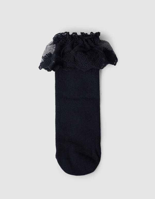 Ruffle Kant Sokken Zwart SHOEBY ACCESSOIRES