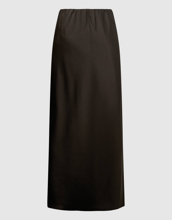 Satijnen Maxi Rok Donkerbruin By Lonneke SHOEBY WOMEN