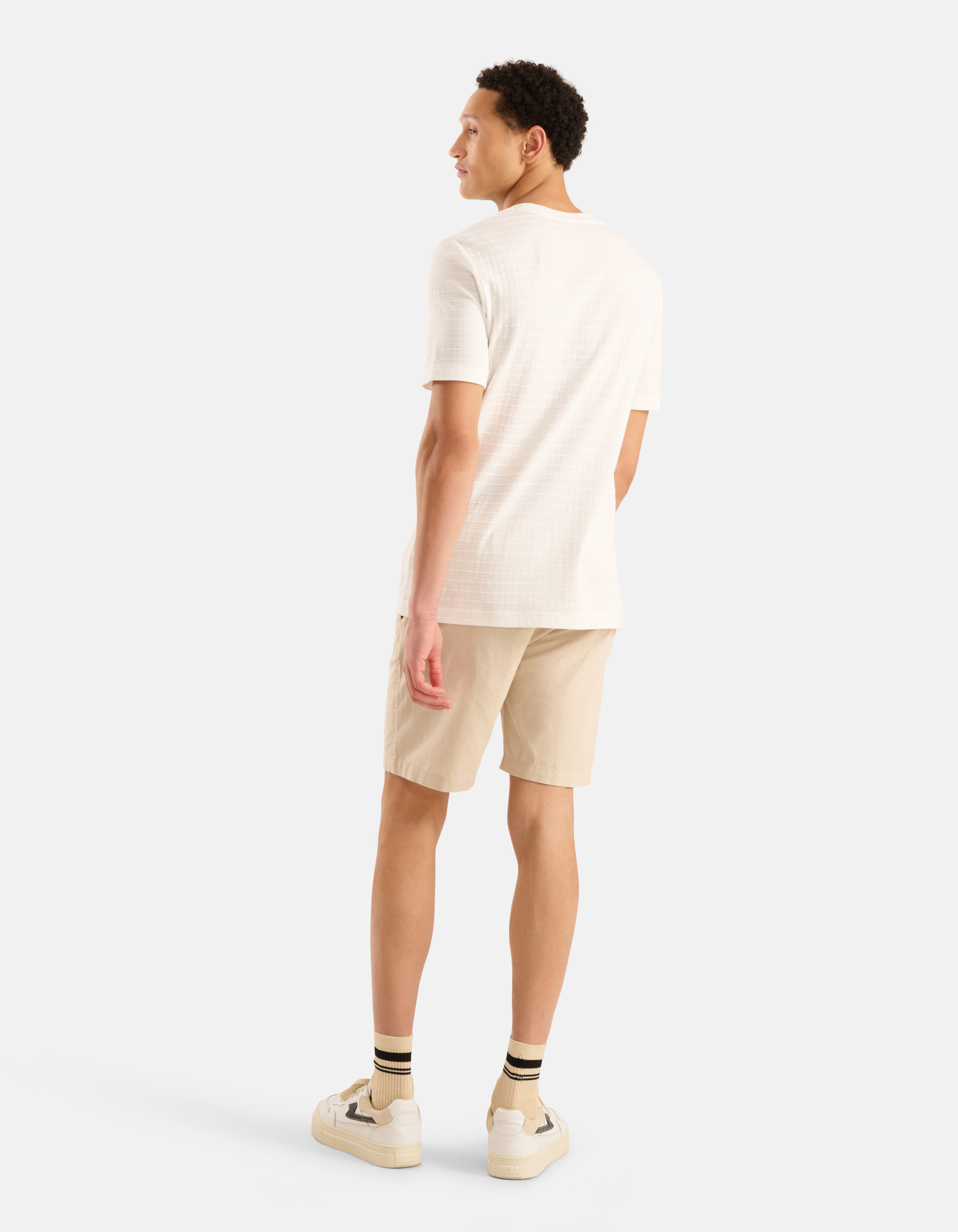 Structuur T-shirt Wit SHOEBY MEN