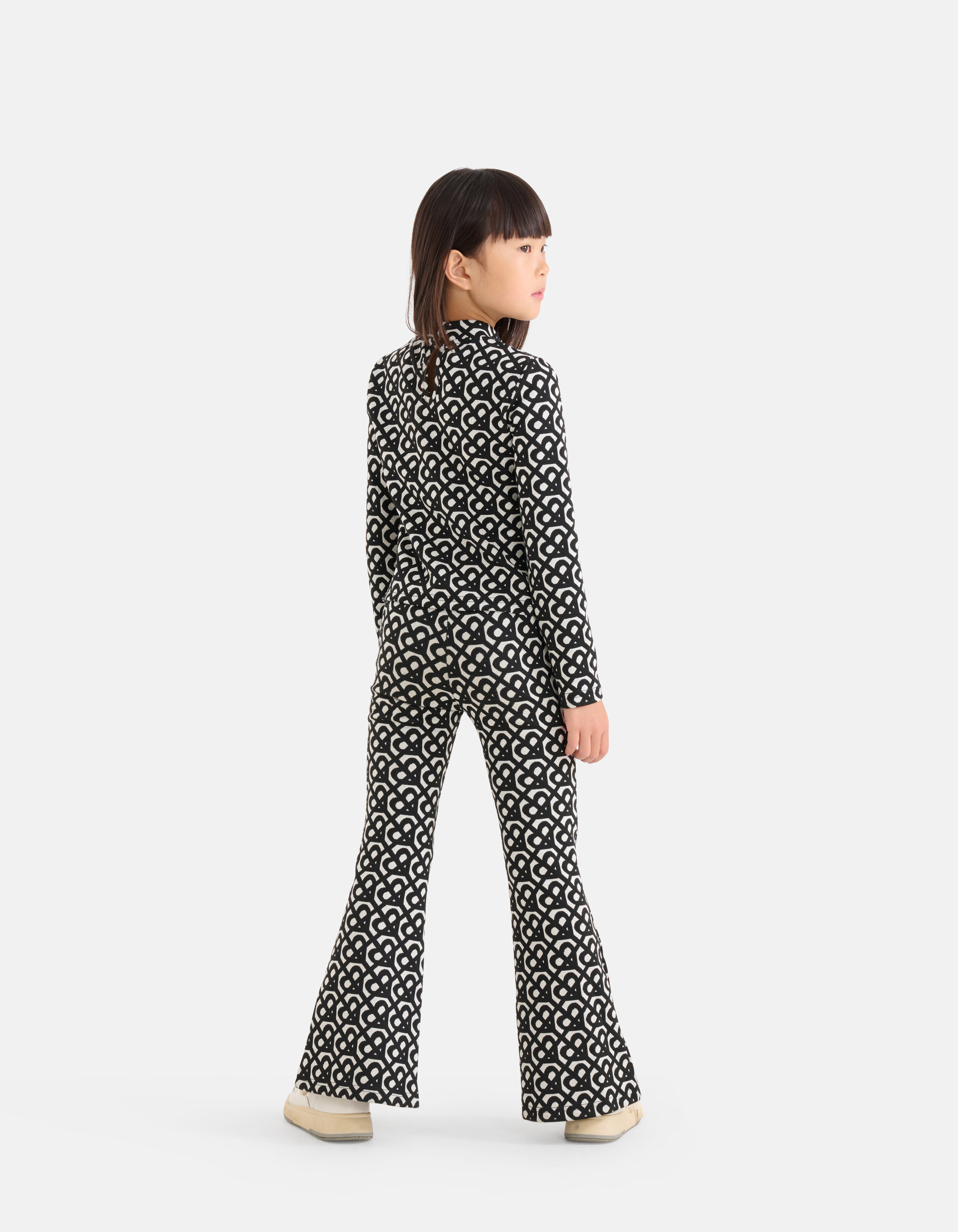 Monogram Flared Broek Zwart SHOEBY GIRLS