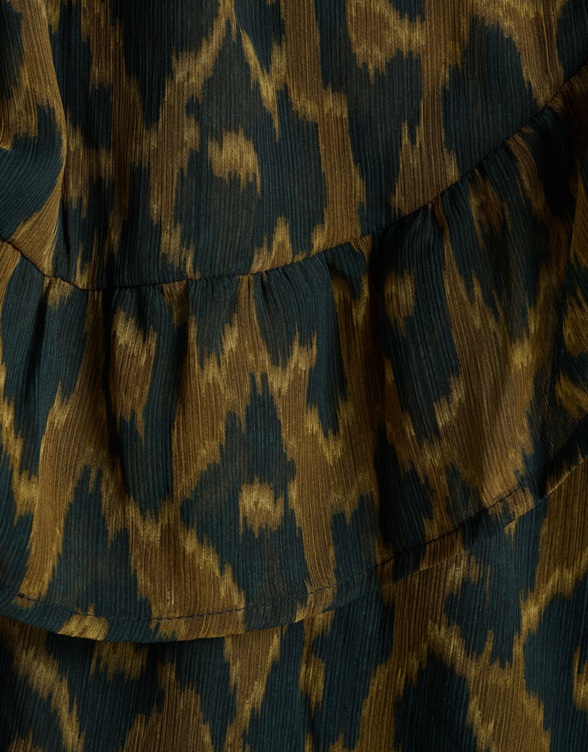 Leopard Print Jurk Donkergroen SHOEBY WOMEN