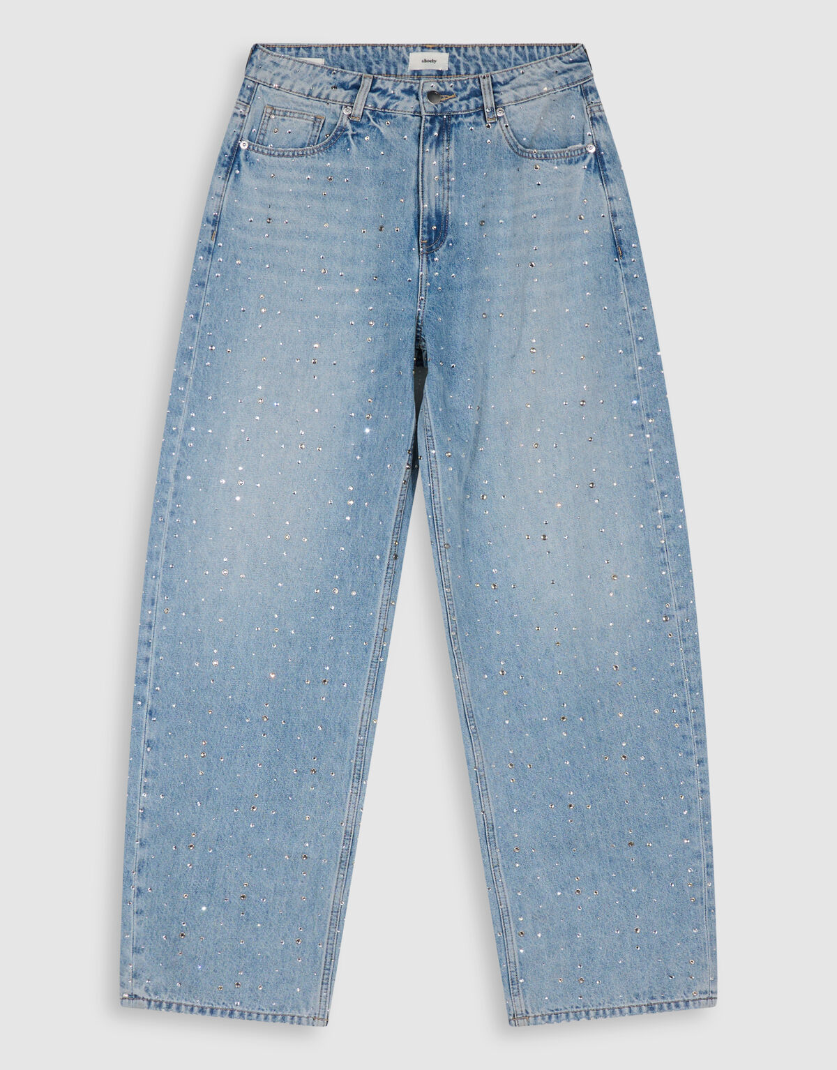 Strass Baggy Fit Jeans Blauw SHOEBY WOMEN