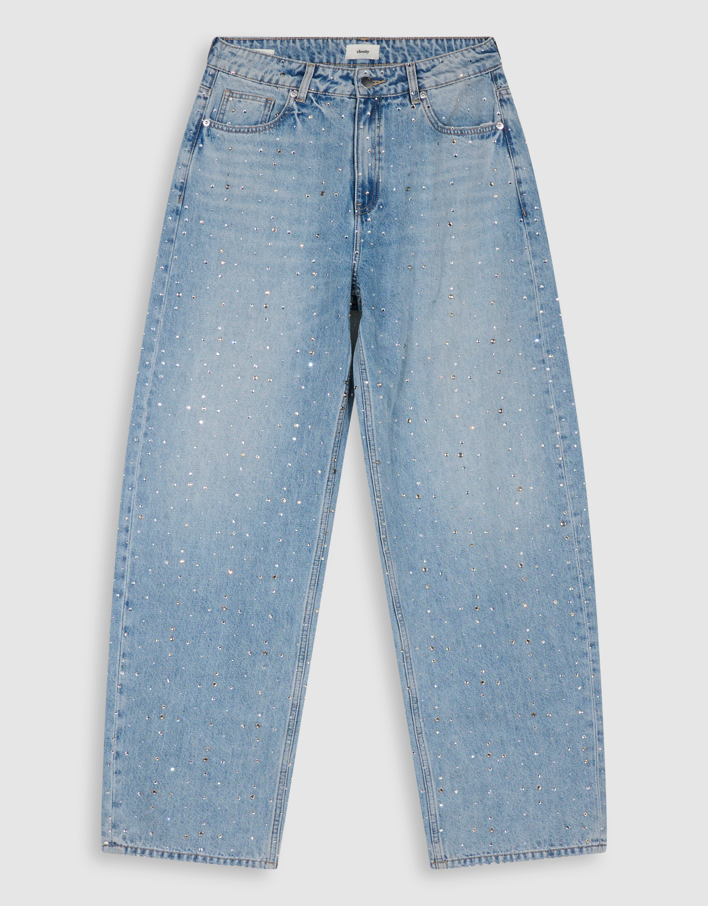 Strass Baggy Fit Jeans Blauw SHOEBY WOMEN