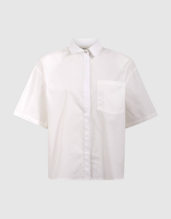 Oversized Short Sleeve Blouse Wit SHOEBY WOMEN