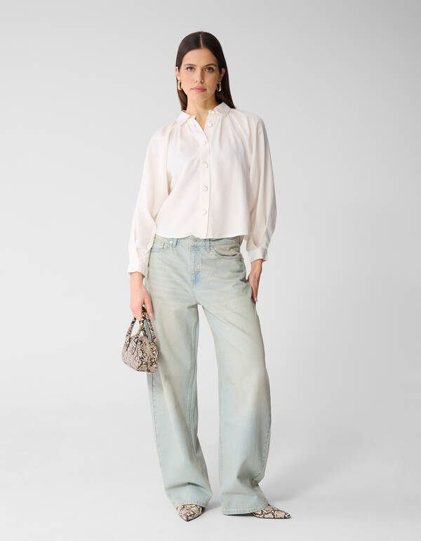 Soft Twill Blouse Gebroken Wit SHOEBY WOMEN