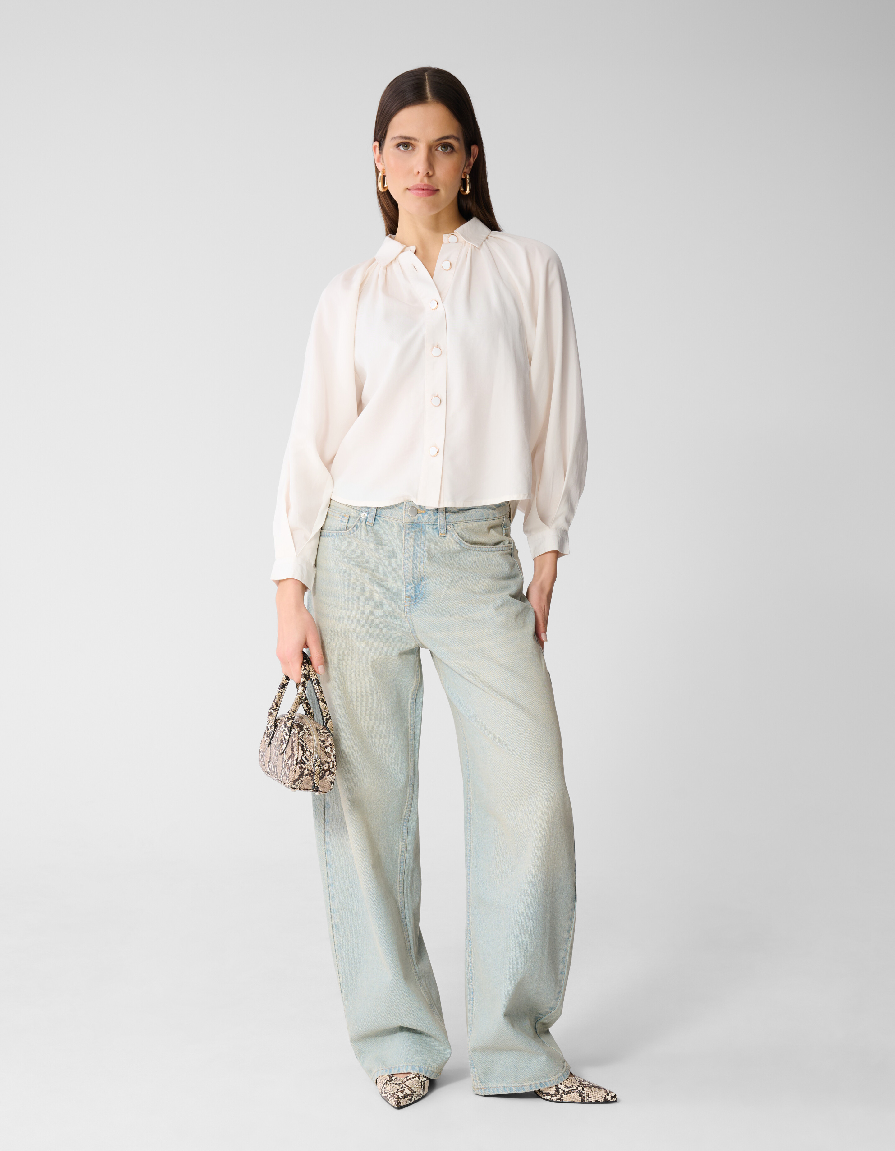 Soft Twill Blouse Gebroken Wit SHOEBY WOMEN