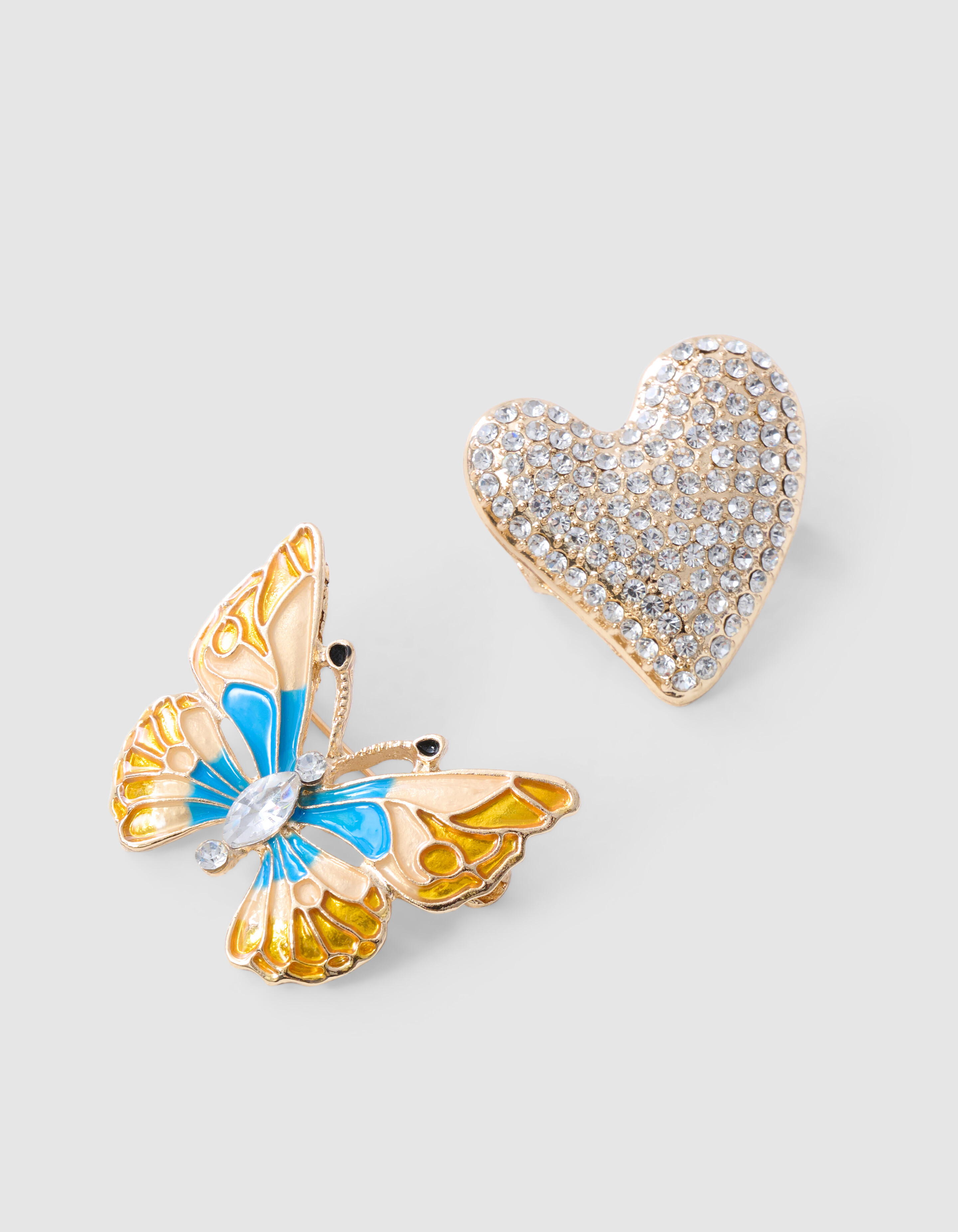 Strass Butterfly Broche Set Blauw SHOEBY ACCESSOIRES
