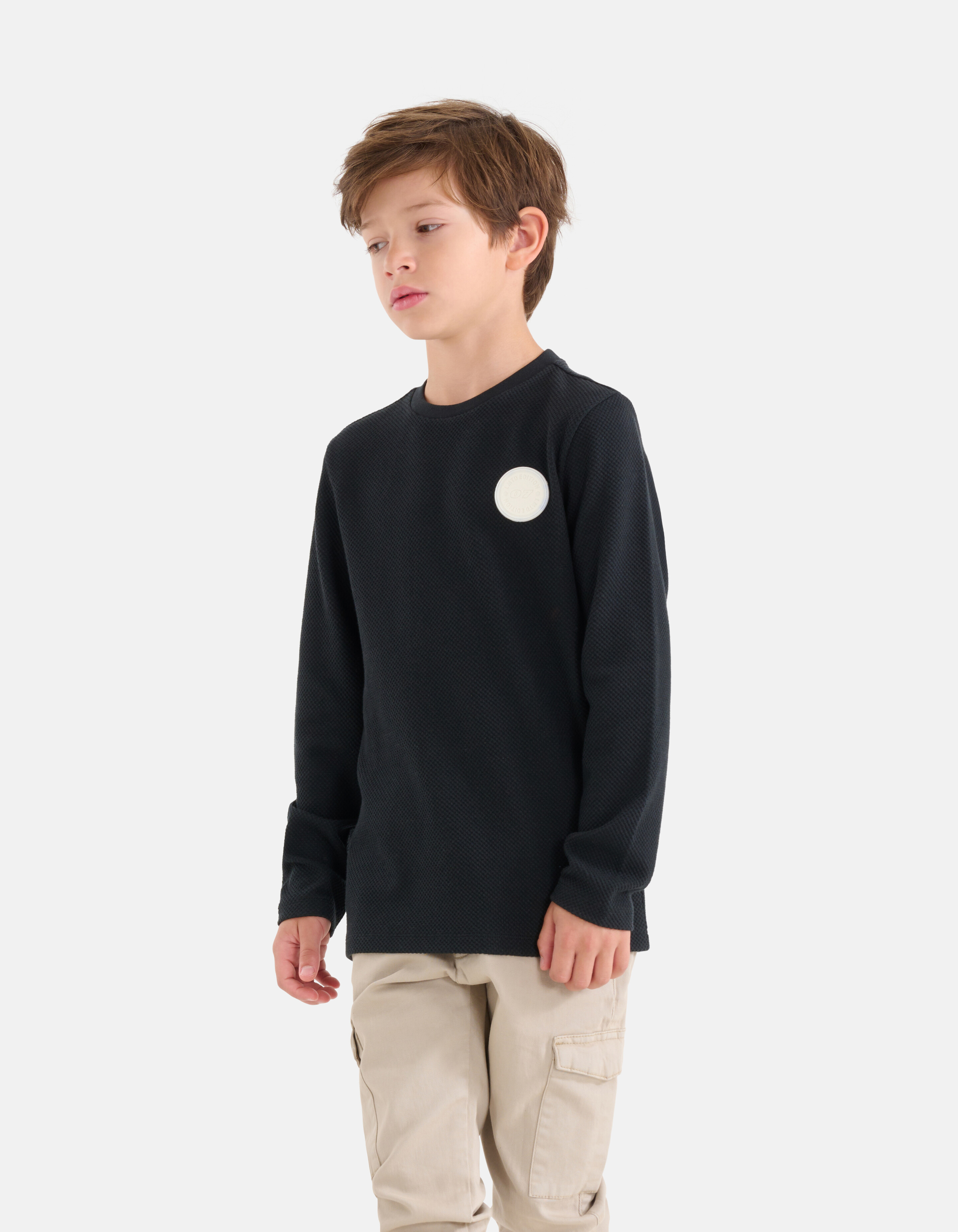 Structuur T-shirt Zwart SHOEBY BOYS