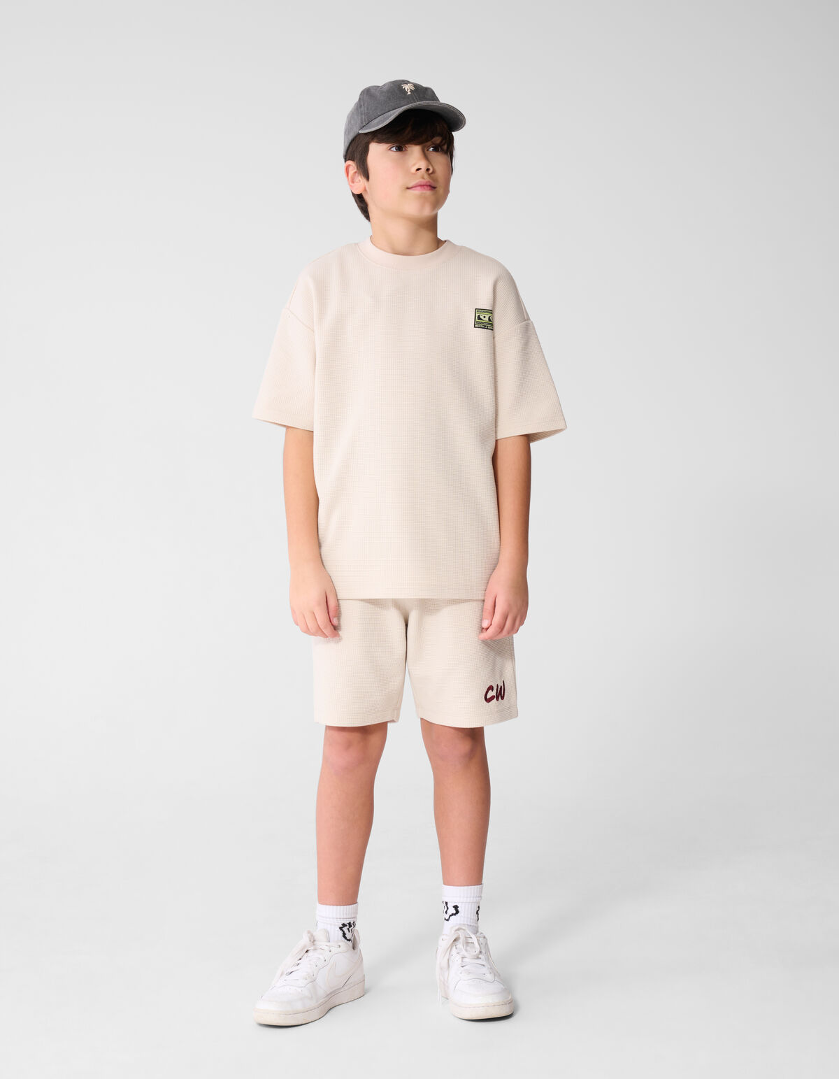 Structuur T-shirt Beige SHOEBY BOYS