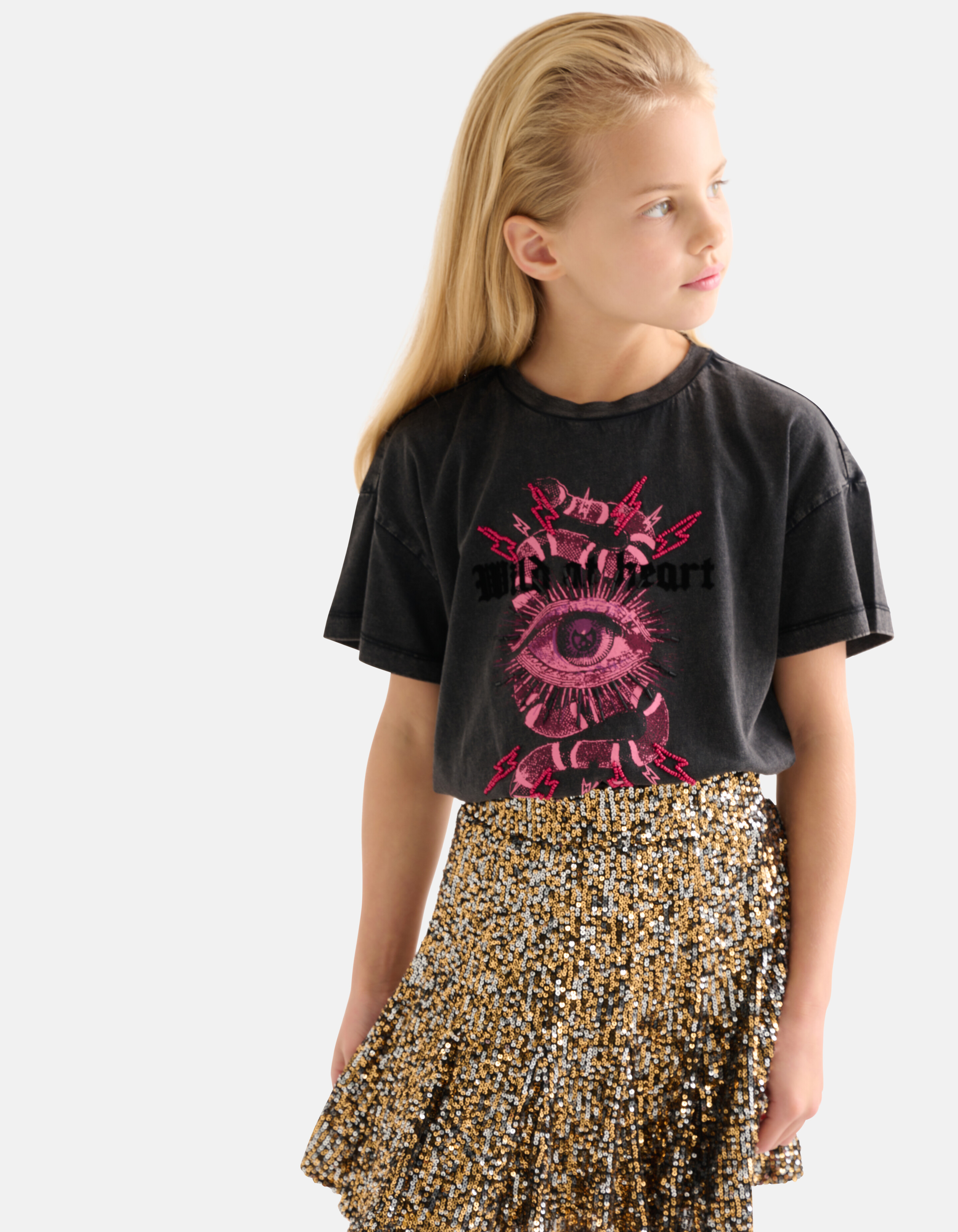 Artwork T-shirt Donkergrijs SHOEBY GIRLS