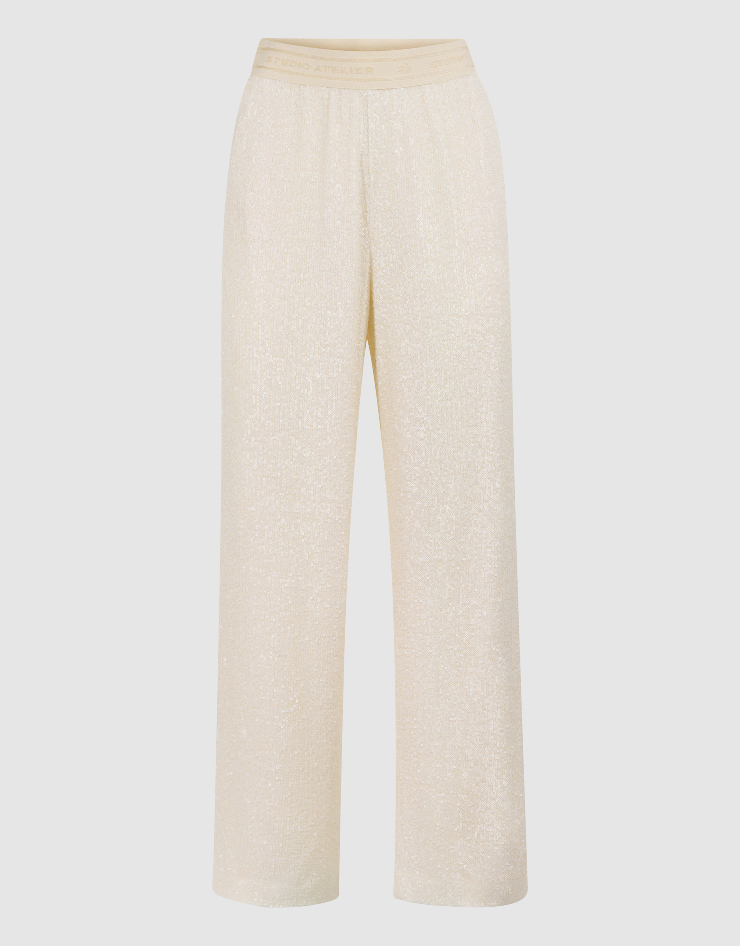 Sequin Wide Leg Broek Gebroken Wit SHOEBY WOMEN