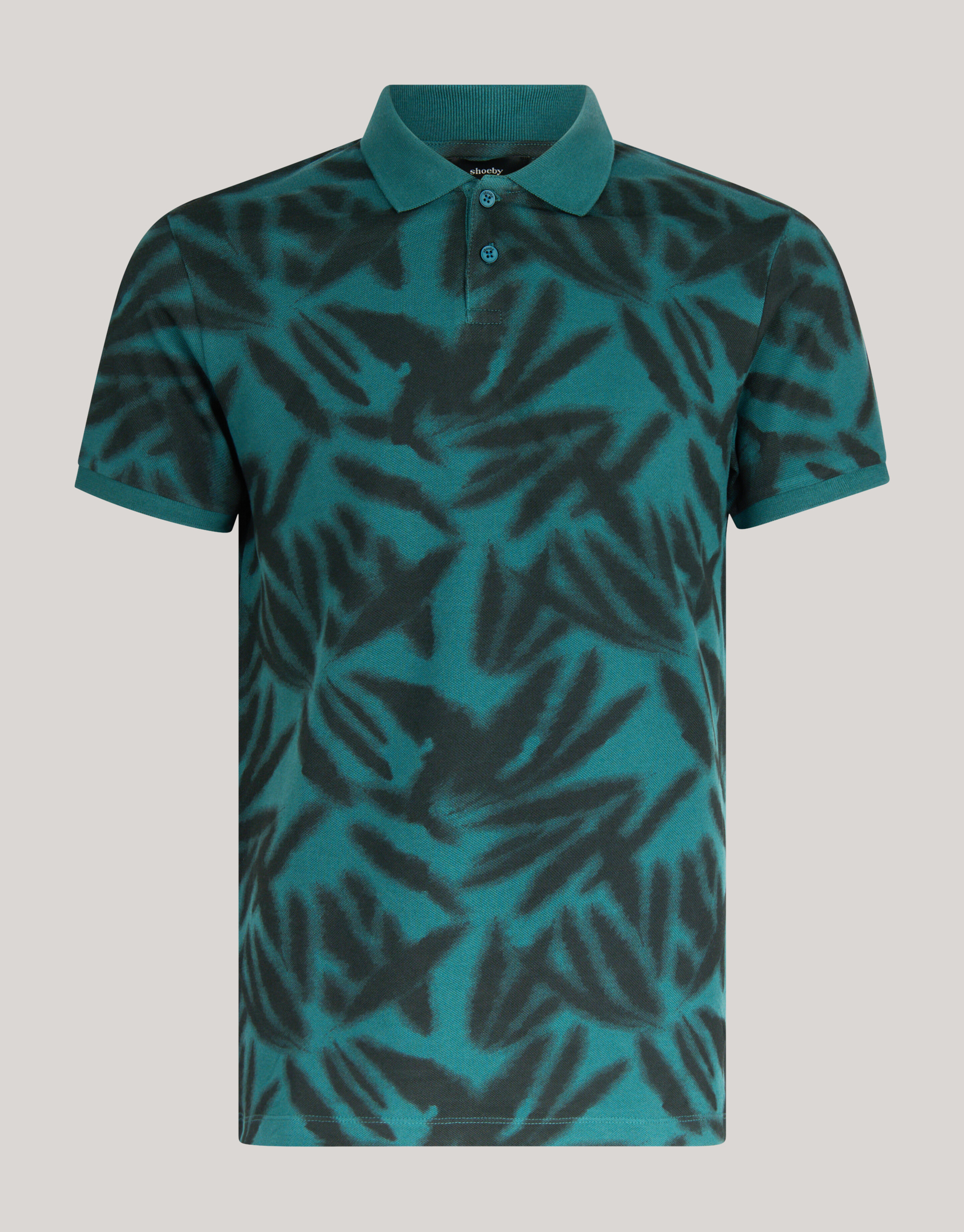 Leaf Print Polo Turquoise SHOEBY MEN