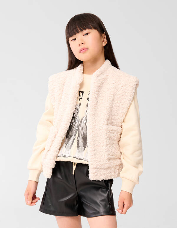 Teddy Gilet Gebroken Wit SHOEBY GIRLS