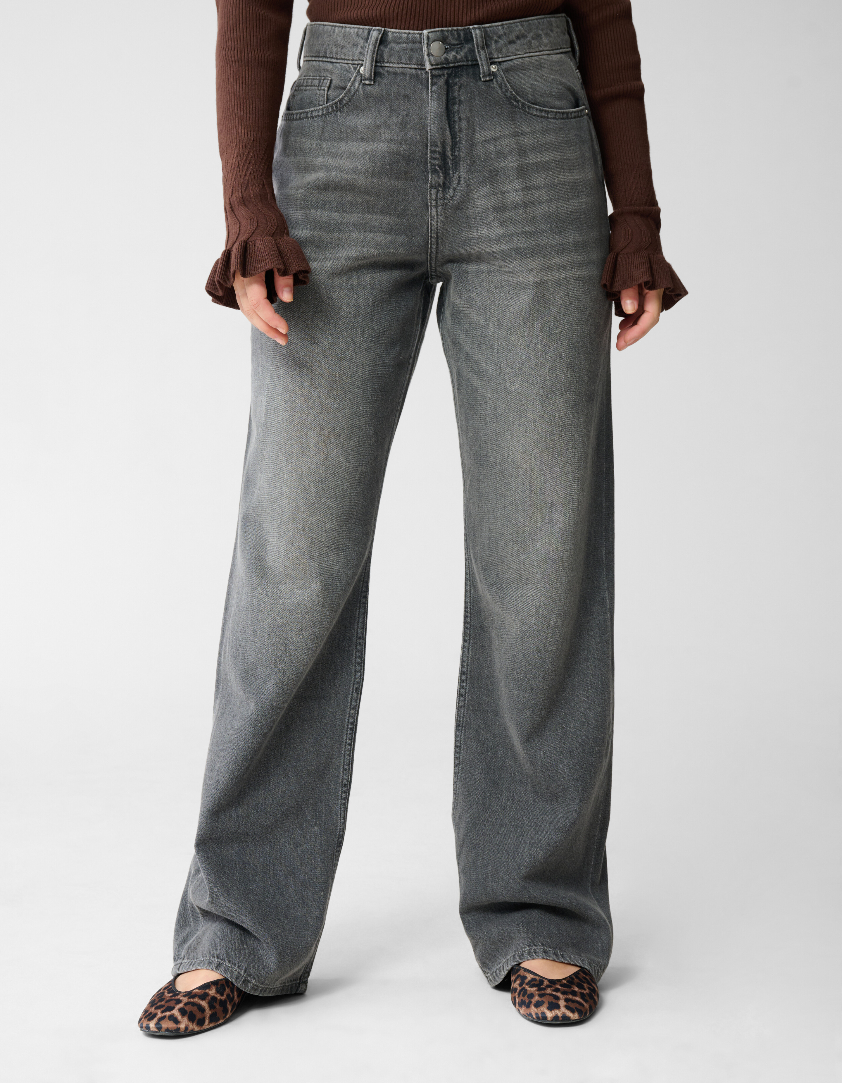 Soft Wide Leg Fit Jeans Grijs SHOEBY WOMEN
