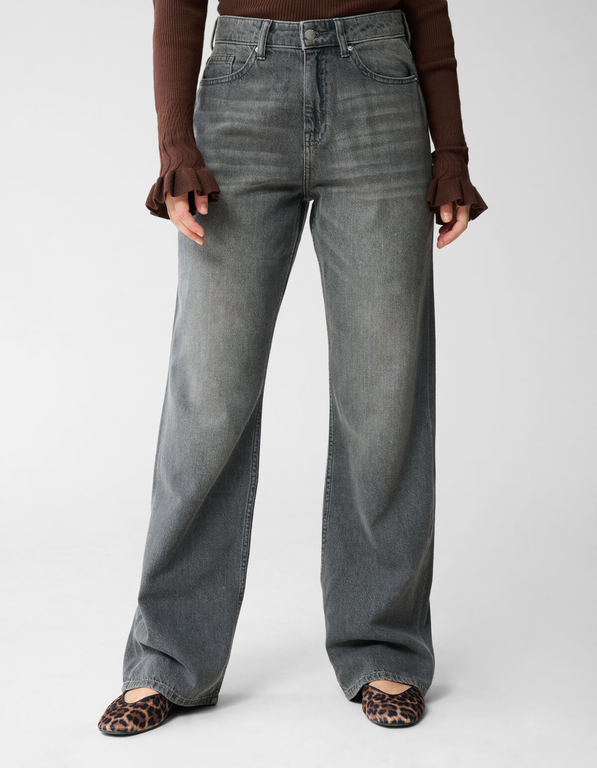 Soft Wide Leg Fit Jeans Grijs SHOEBY WOMEN
