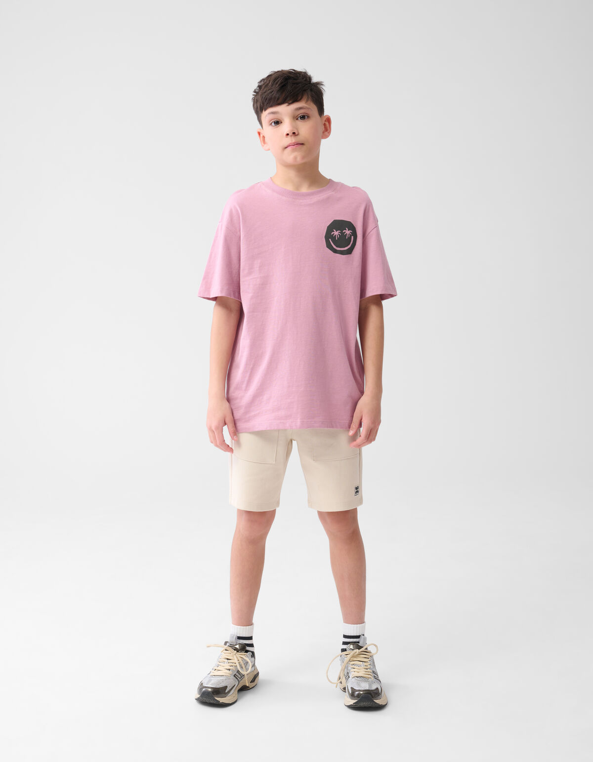 Smiley Palm T-shirt Lichtroze SHOEBY BOYS