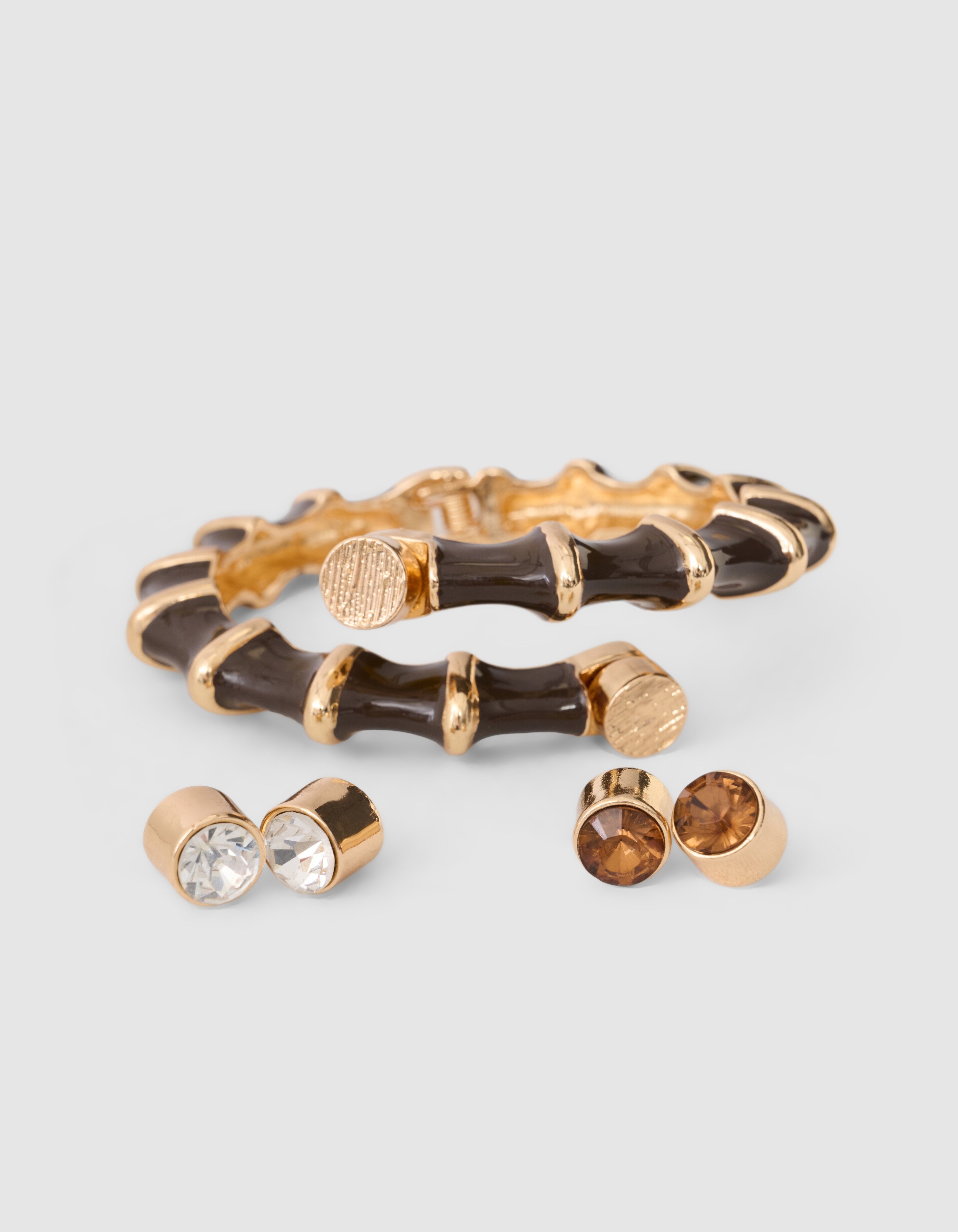 Twisted Strass Bangle Donkerbruin SHOEBY ACCESSOIRES