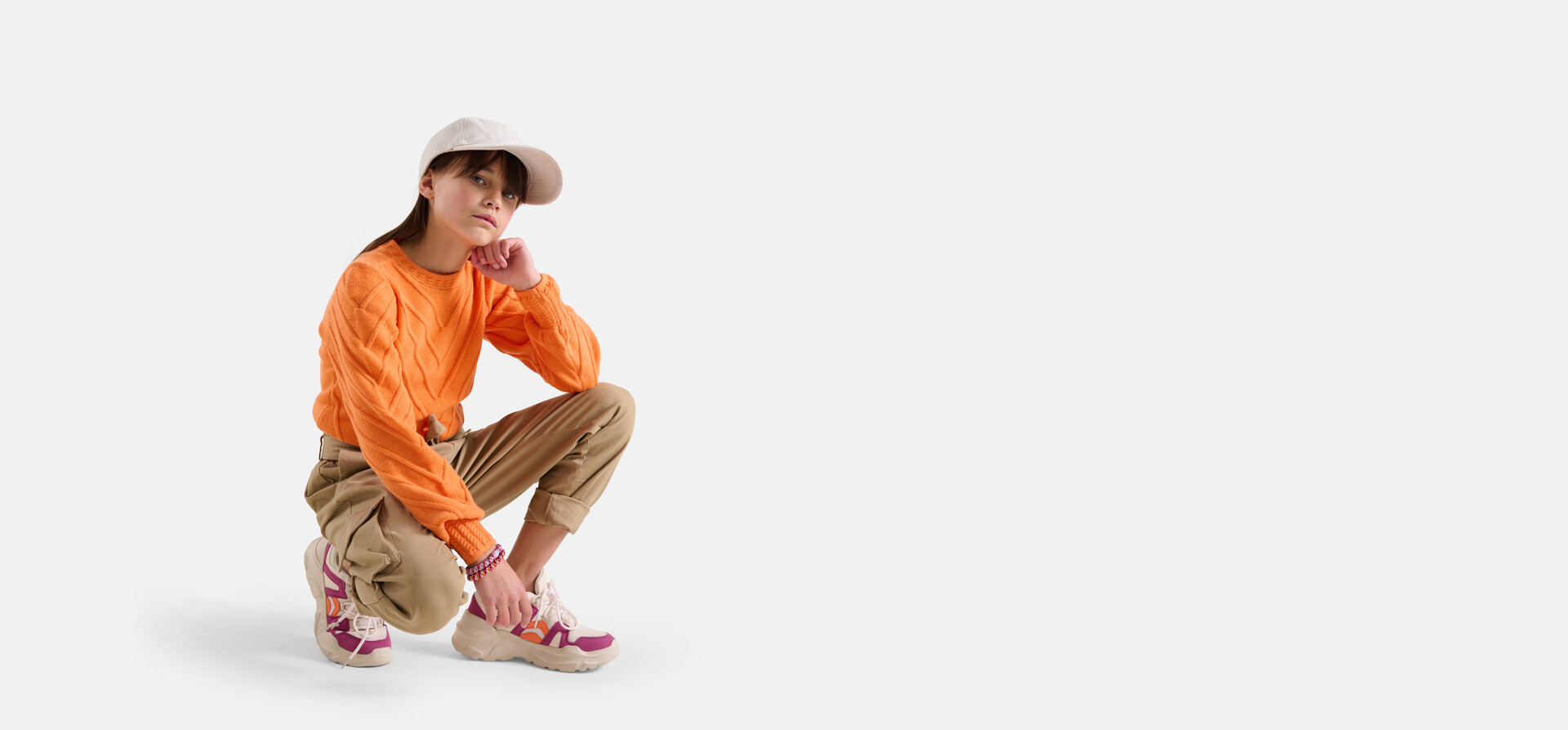 Structuur Trui Oranje SHOEBY GIRLS
