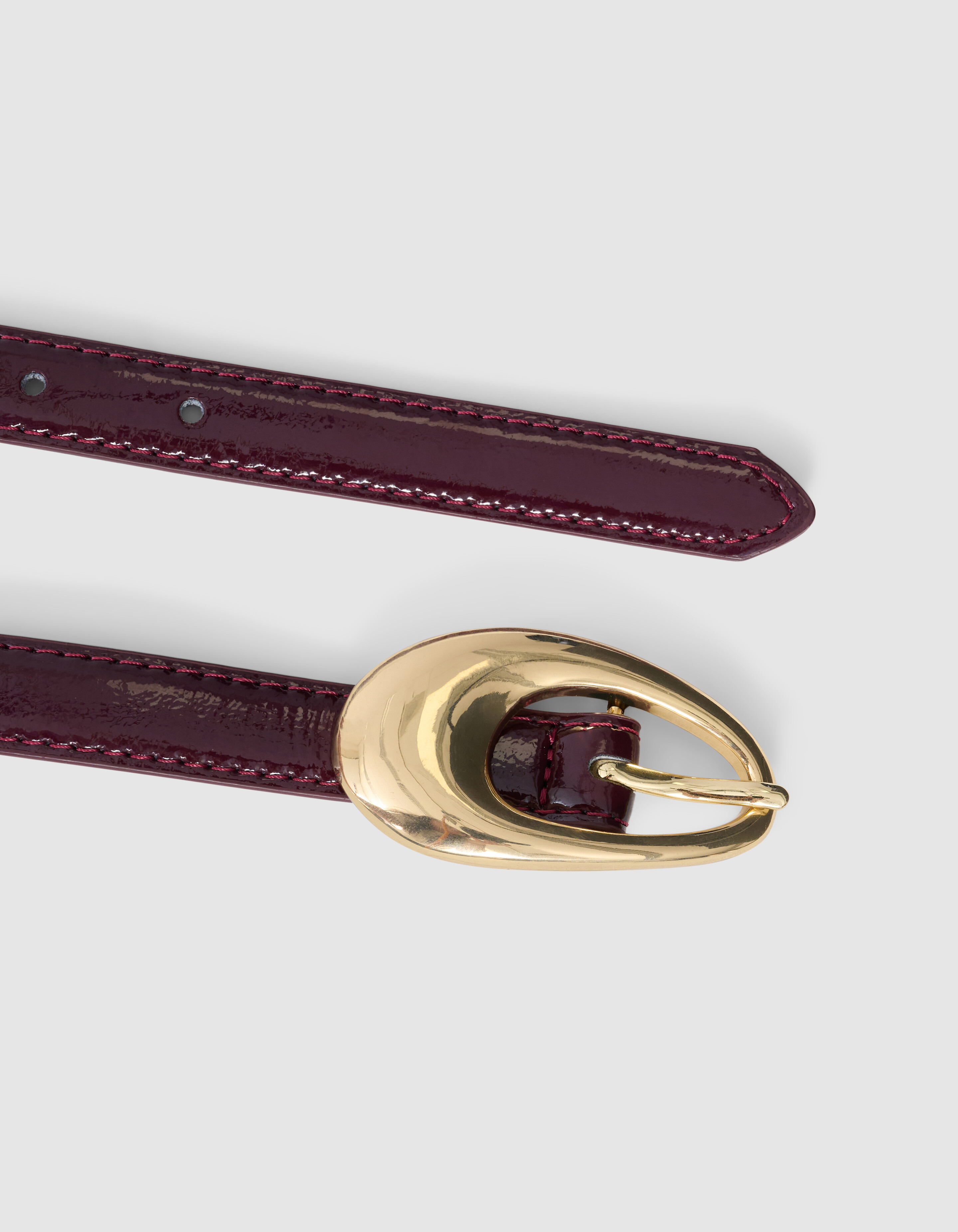 Smalle Lak Riem Donkerrood SHOEBY ACCESSOIRES