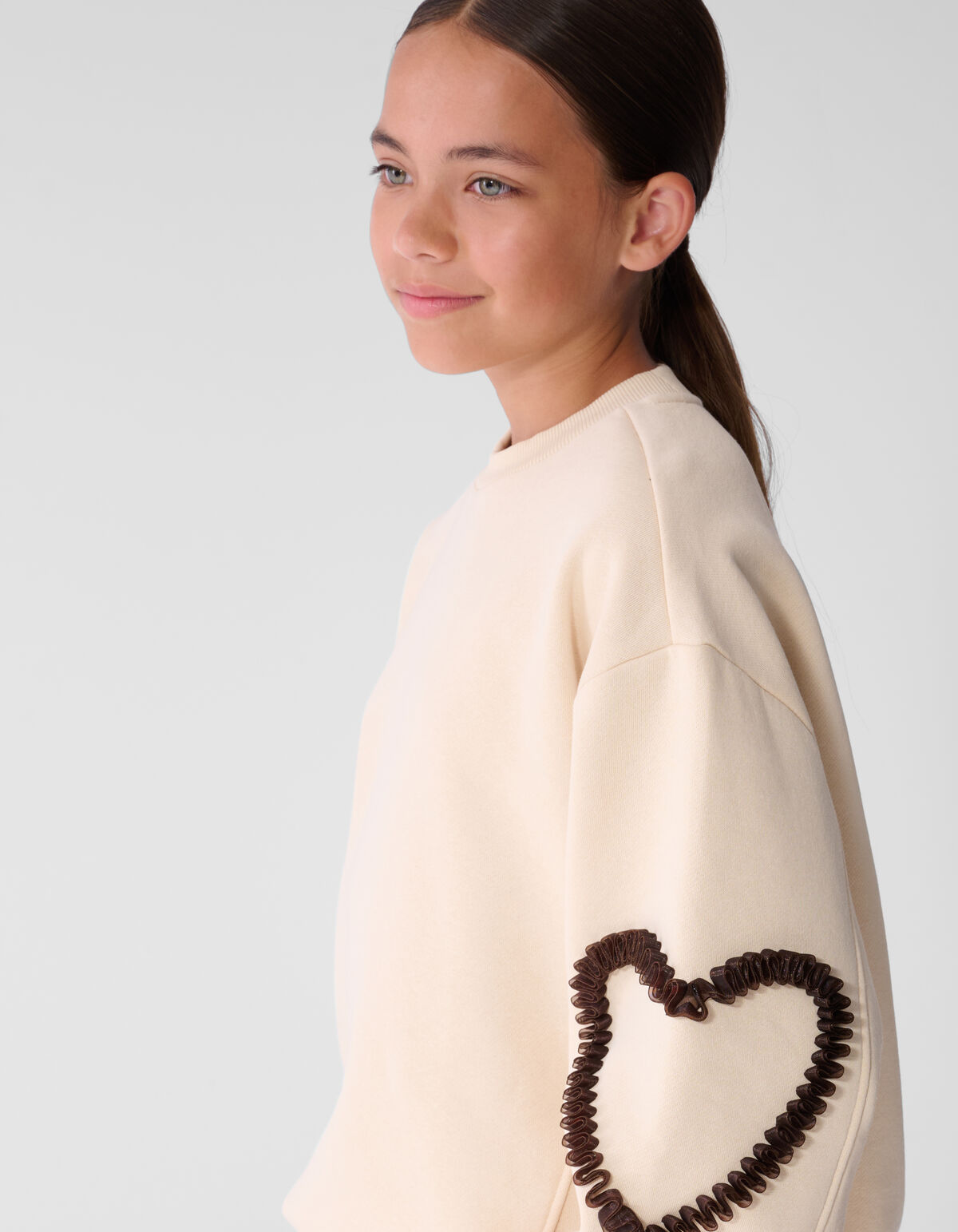 Balloon Fit Heart Sweater Gebroken Wit SHOEBY GIRLS