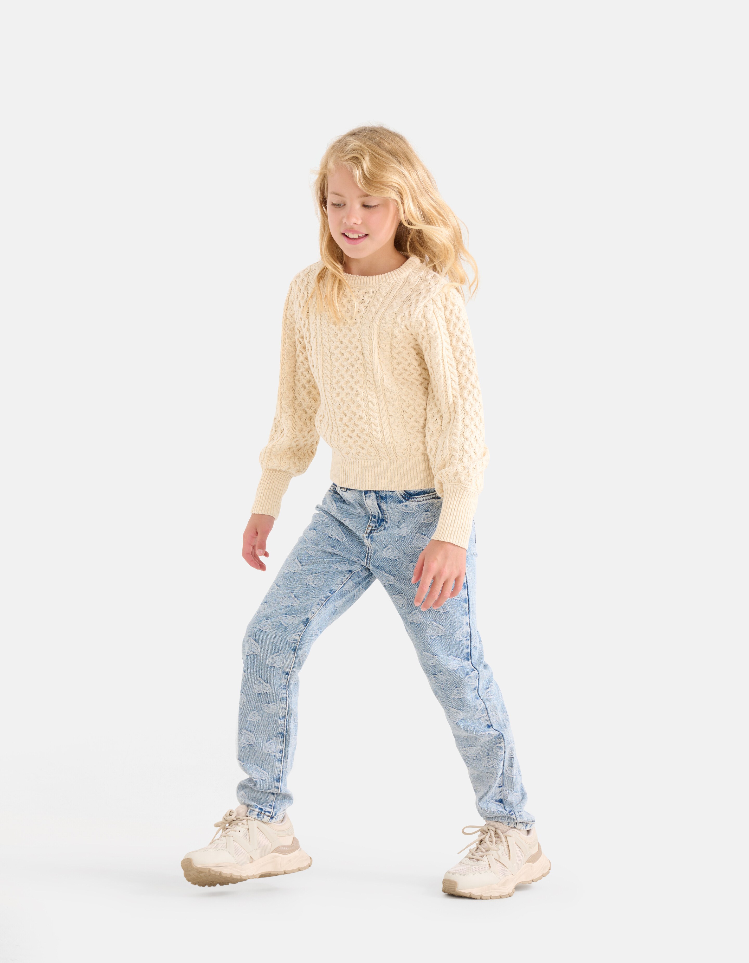 Gebreide Kabeltrui Gebroken Wit SHOEBY GIRLS
