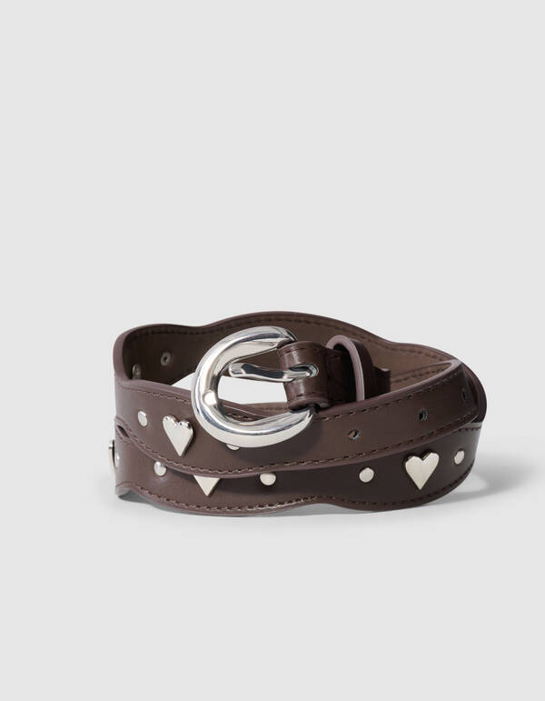 Scaloped Heart Riem Bruin SHOEBY ACCESSOIRES