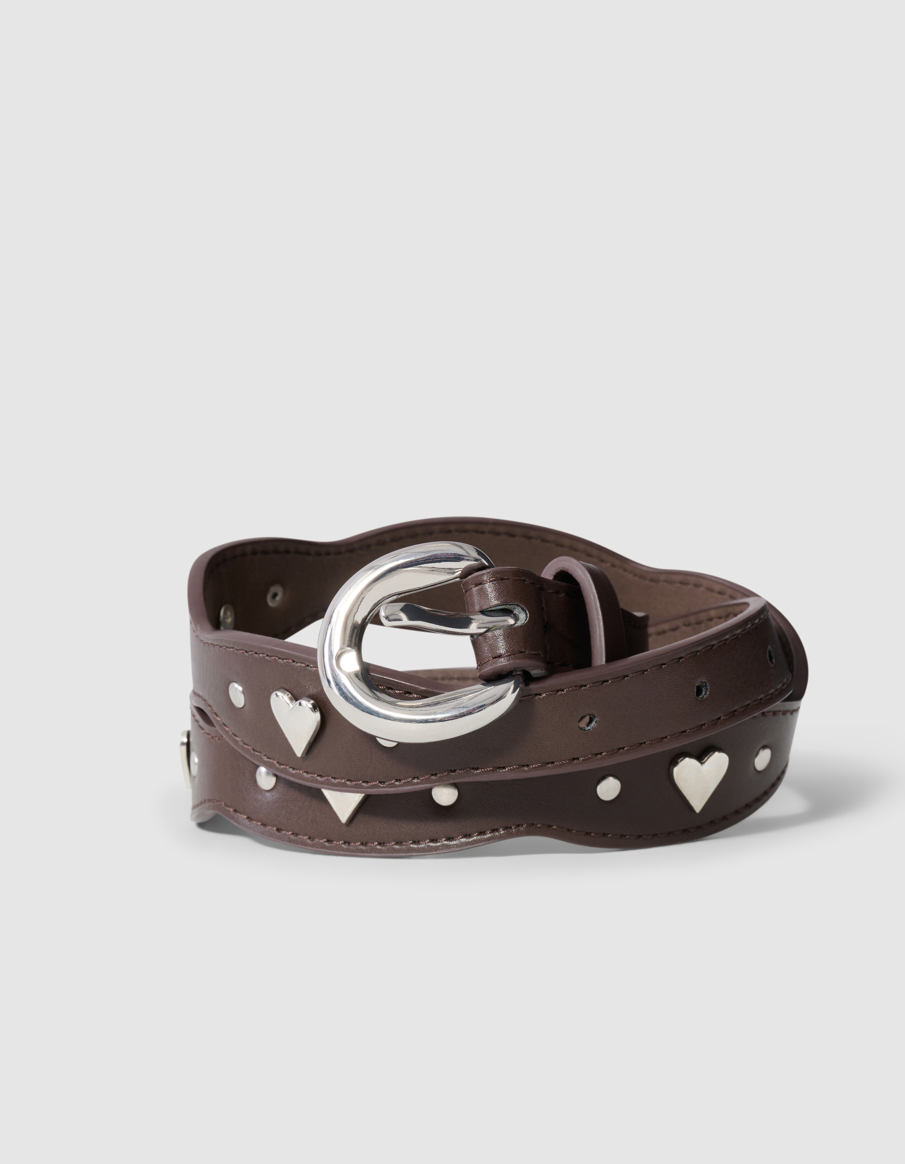 Scaloped Heart Riem Bruin SHOEBY ACCESSOIRES