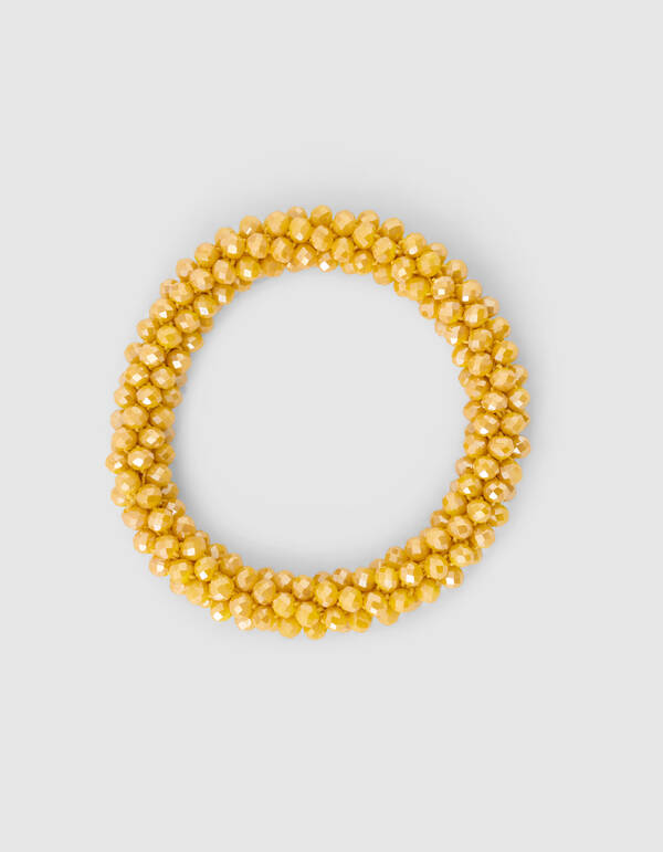 Beaded Haarelastiek Geel SHOEBY ACCESSOIRES