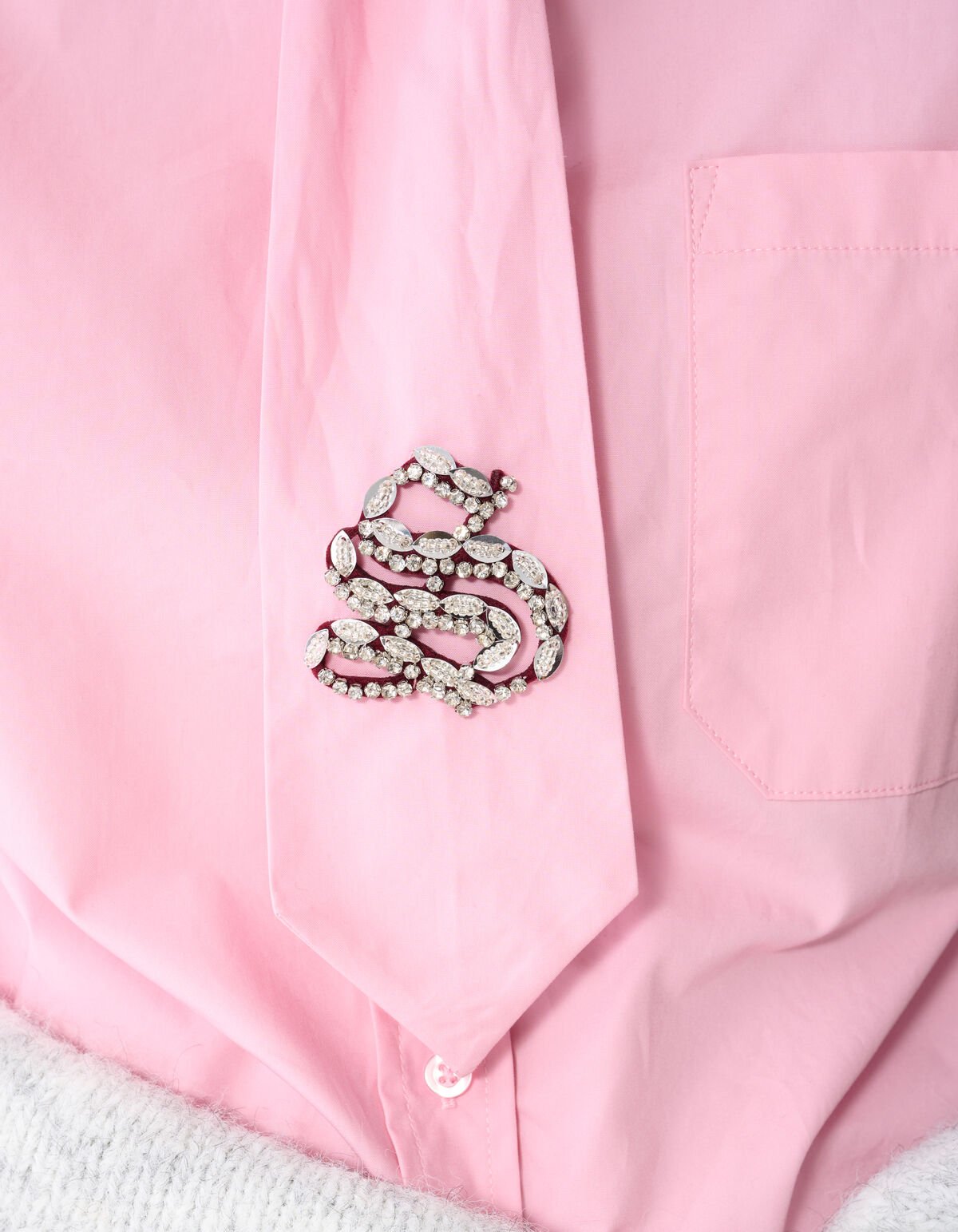 Oversized Stropdas Blouse Roze SHOEBY WOMEN