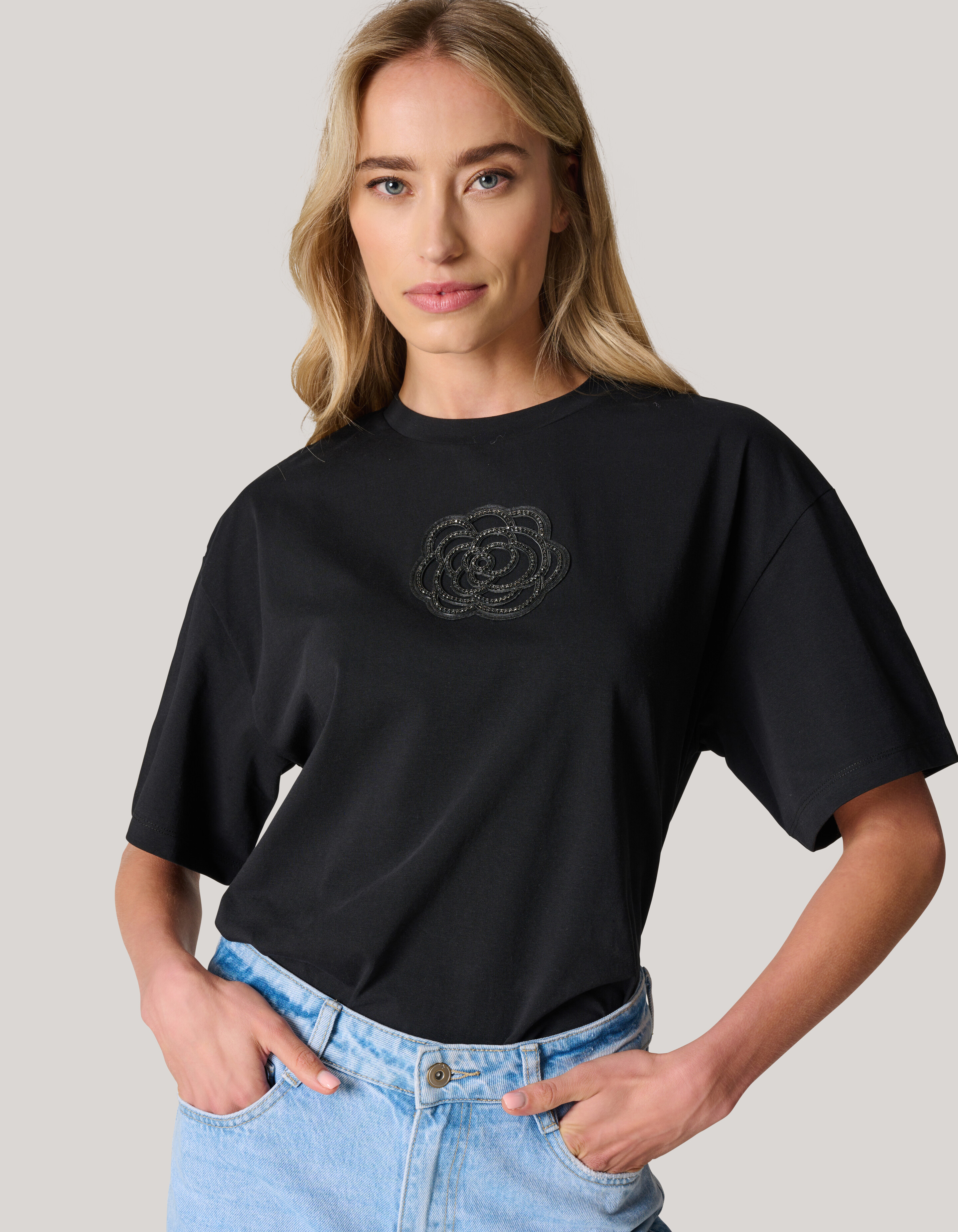 Artwork Strass T-shirt Zwart SHOEBY WOMEN