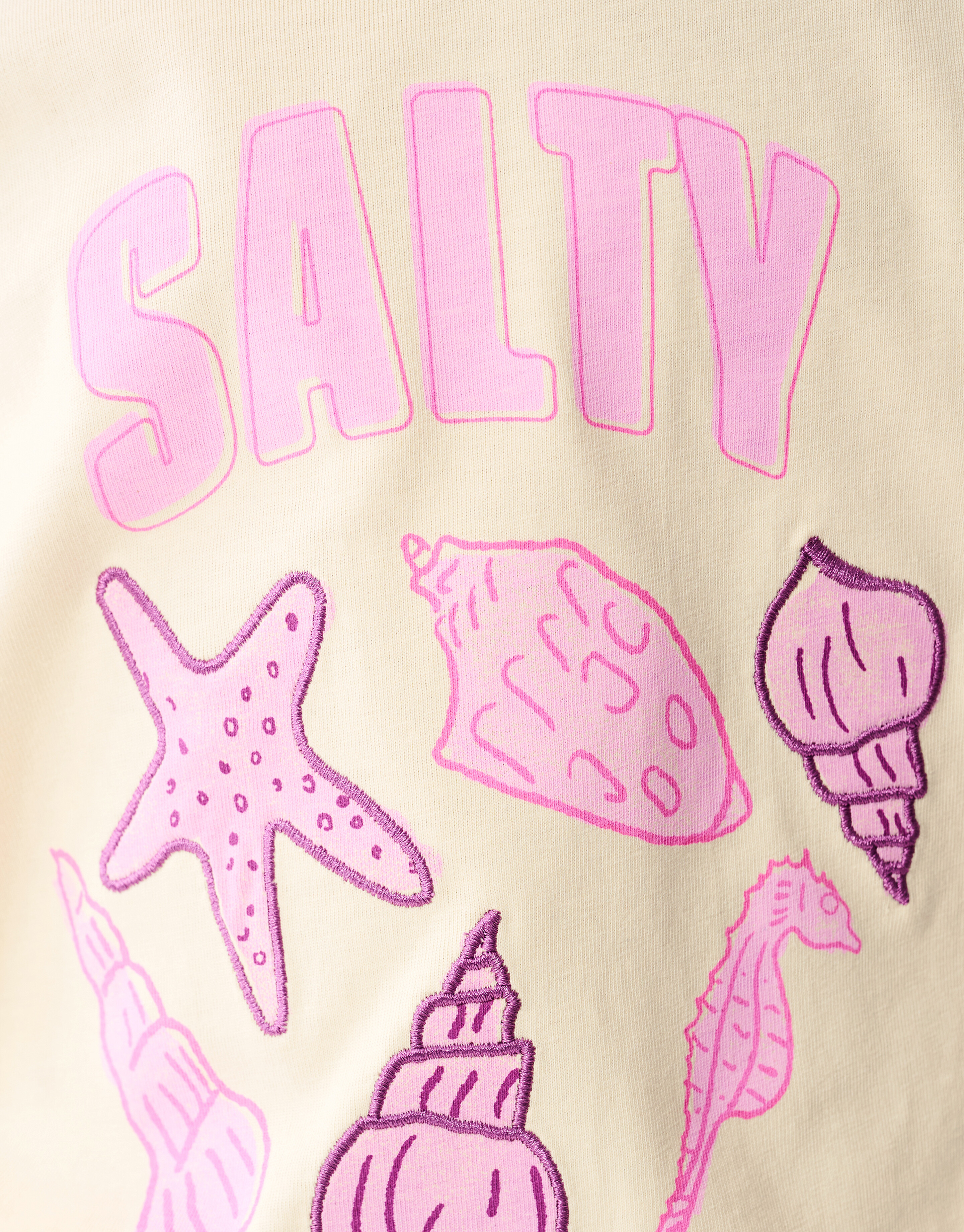 Sea Artwork T-shirt Gebroken Wit SHOEBY GIRLS