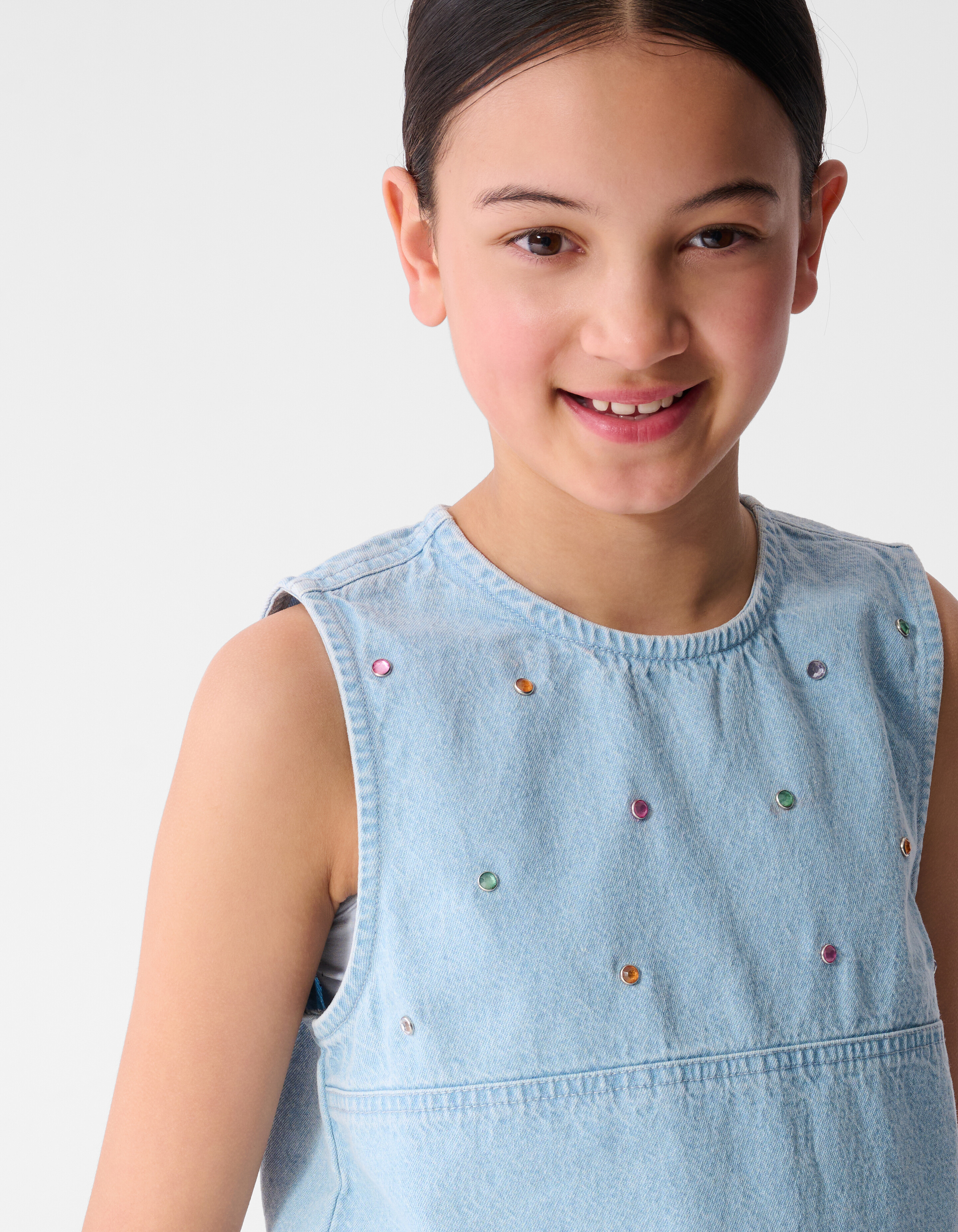 Strass Denim Top Lichtblauw SHOEBY GIRLS