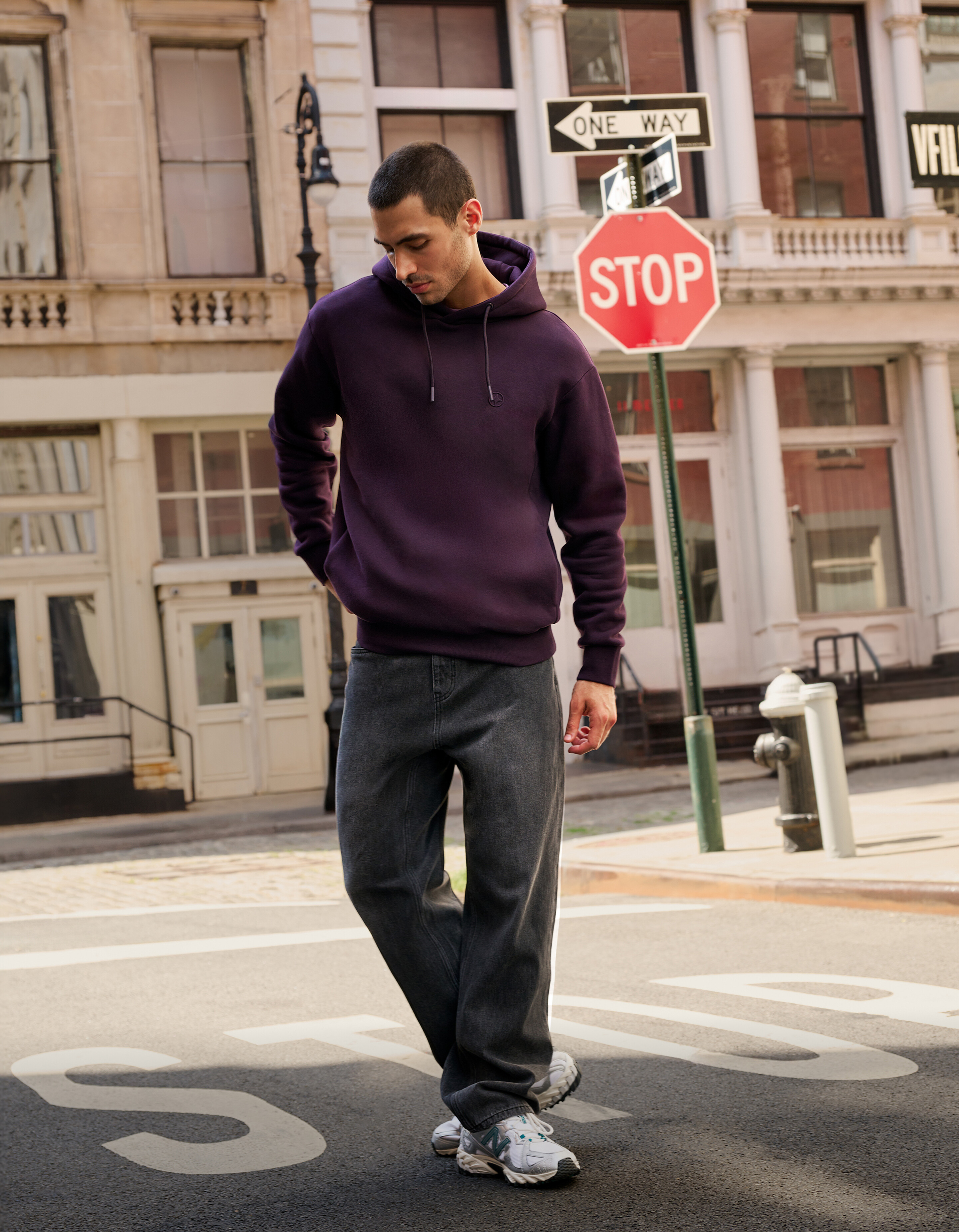Baggy Fit Jeans Donkergrijs L33 SHOEBY MEN