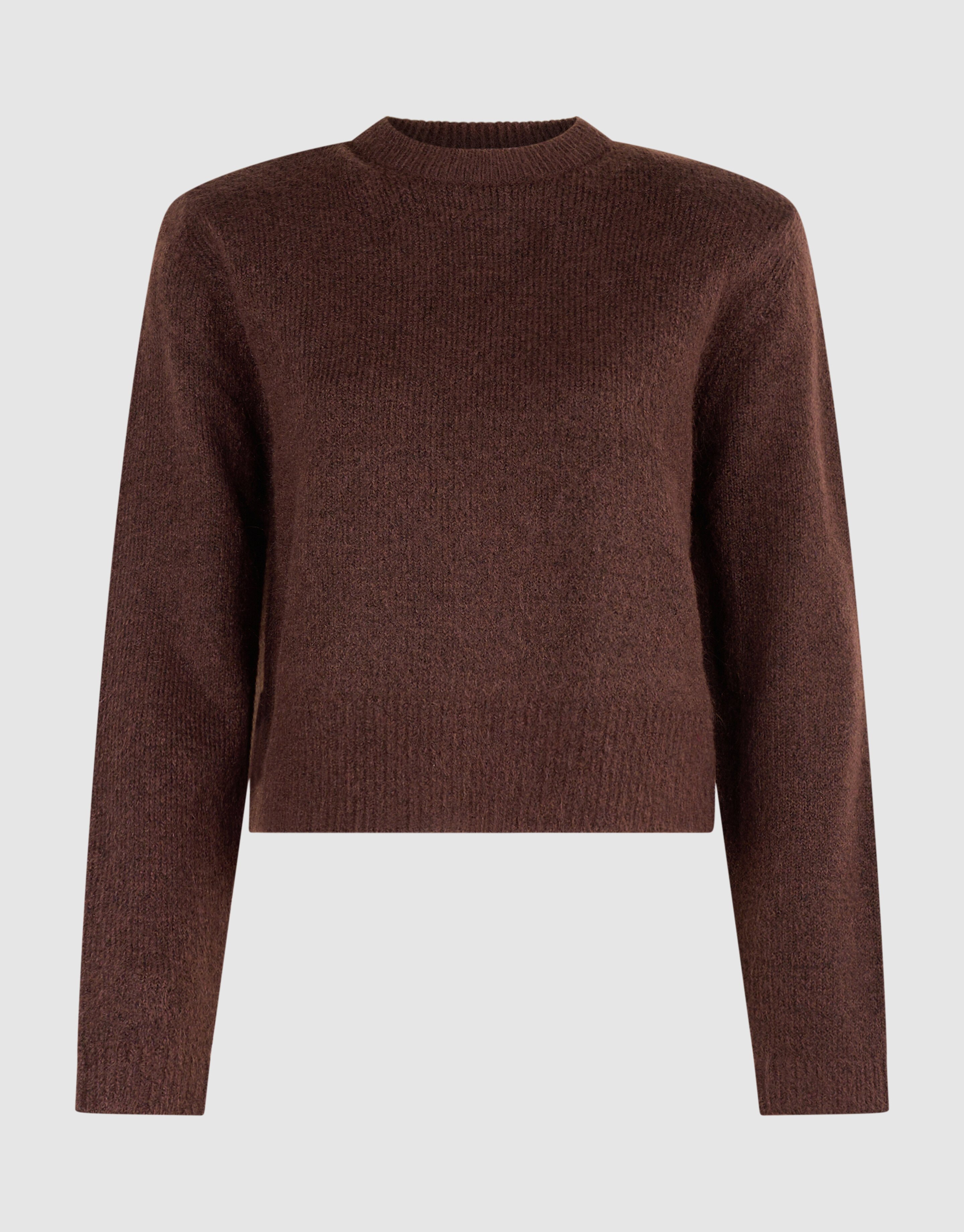 Shoulder Crew Gebreide Trui Bruin SHOEBY WOMEN