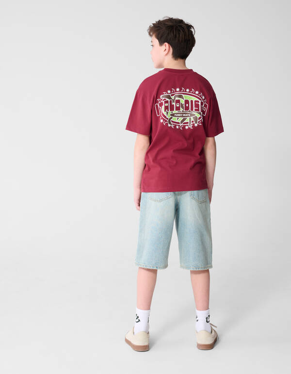 Disco Artwork T-shirt Donkerrood SHOEBY BOYS