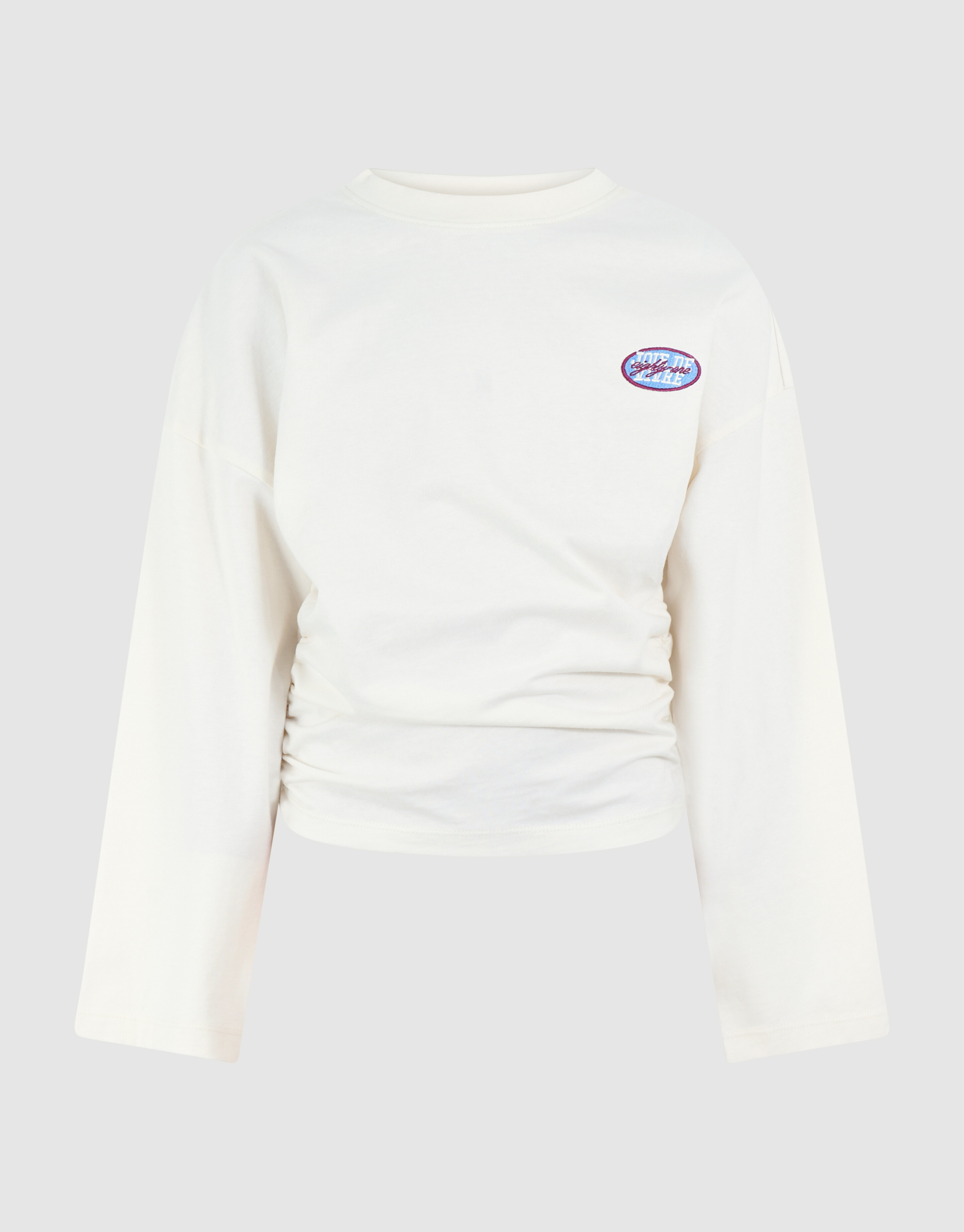 Gathered Longsleeve Top Gebroken Wit SHOEBY GIRLS