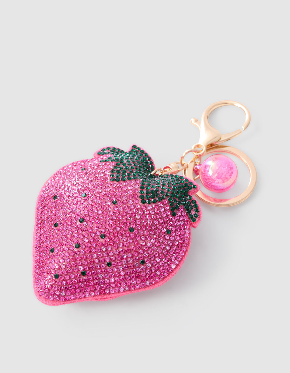 Strass Aardbei Sleutelhanger Roze SHOEBY ACCESSOIRES