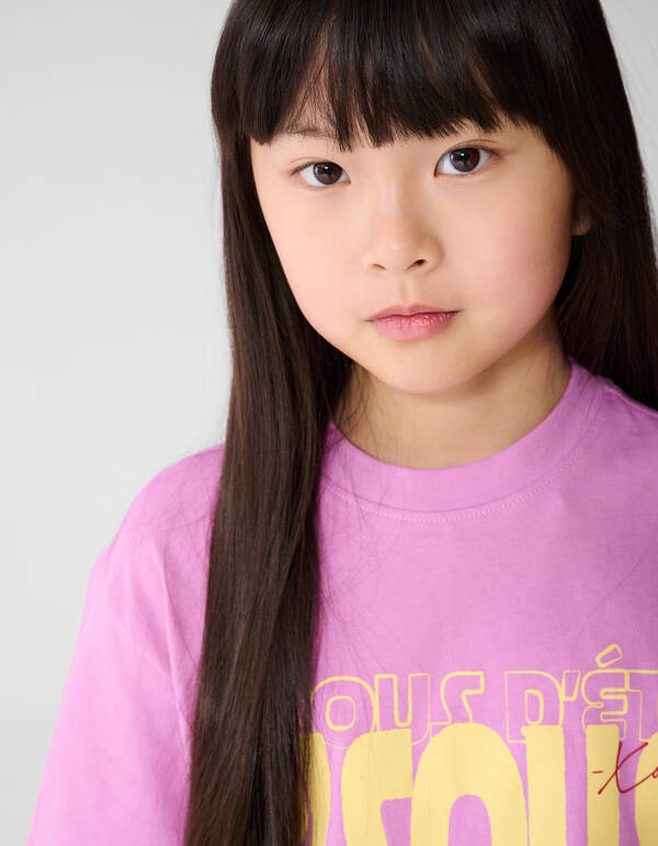 Bisous Amour Artwork T-shirt Paars SHOEBY GIRLS